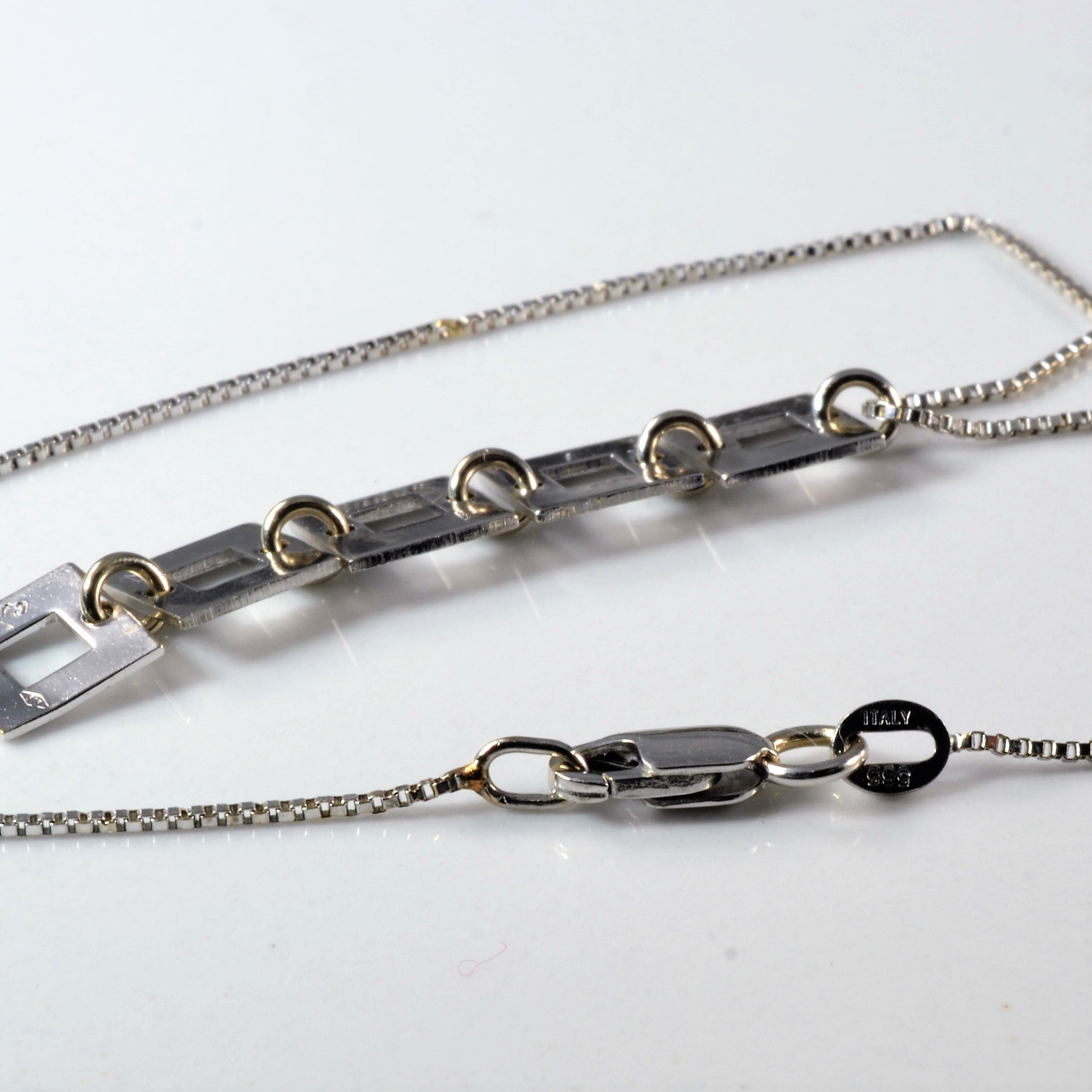 White Gold Link Necklace | 17" |