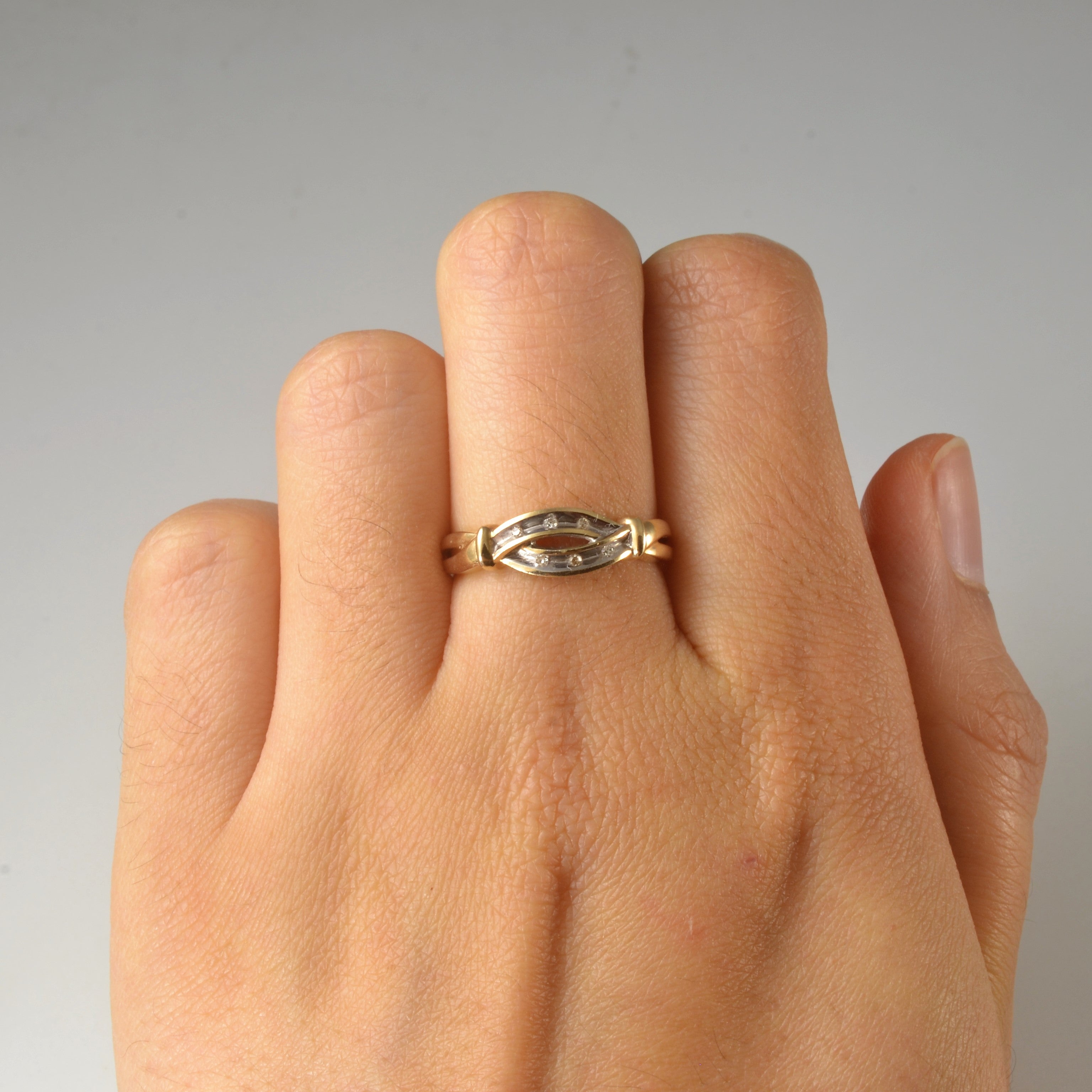 Crossover Diamond Knot Ring | 0.03ctw | SZ 6.75 |