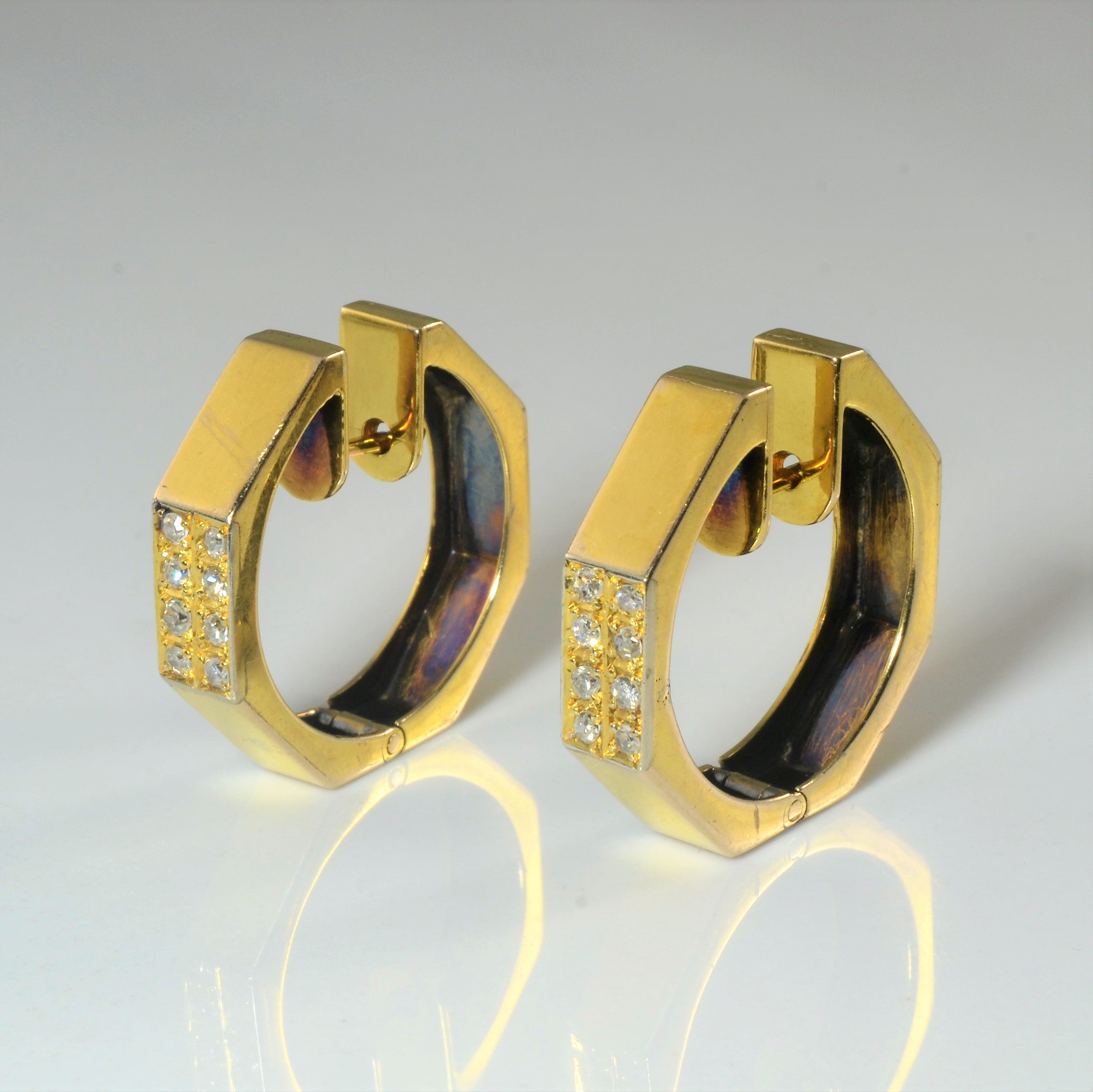 Geometric Diamond Hoop Earrings | 0.24ctw |
