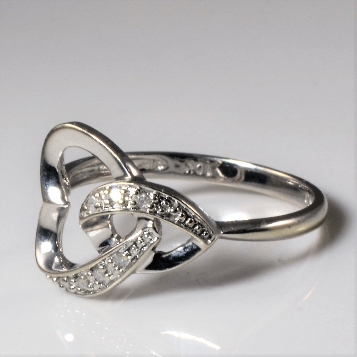Diamond Heart Knot Promise Ring | 0.035ctw | SZ 6.75 |