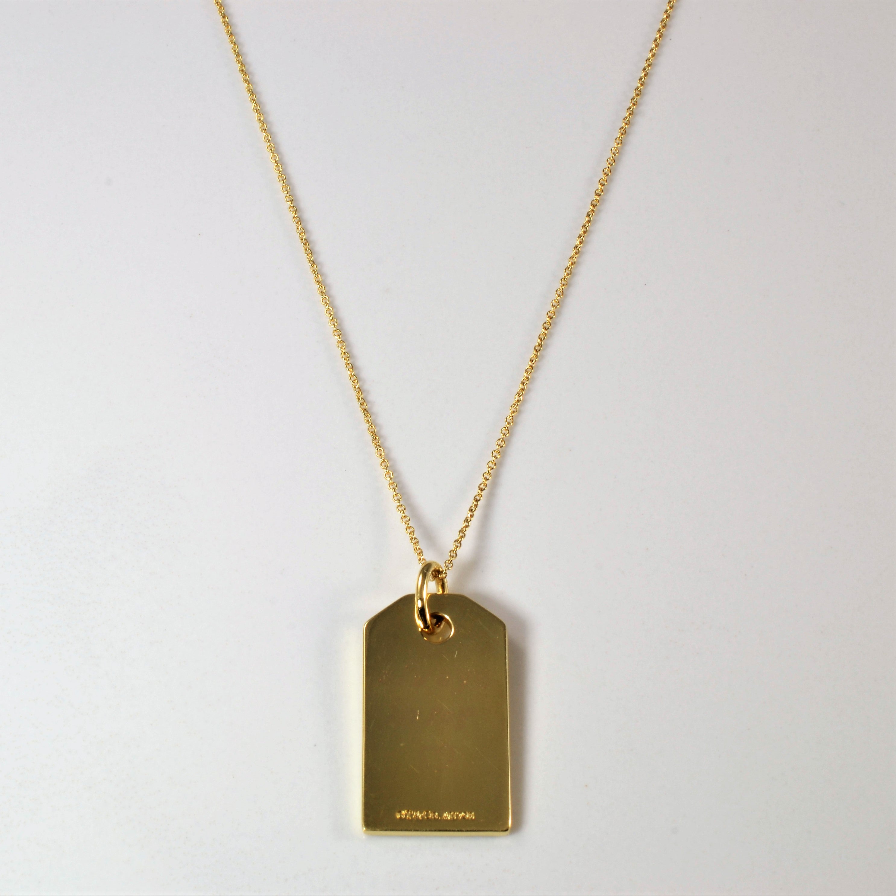 Tiffany's dog tag on sale necklace