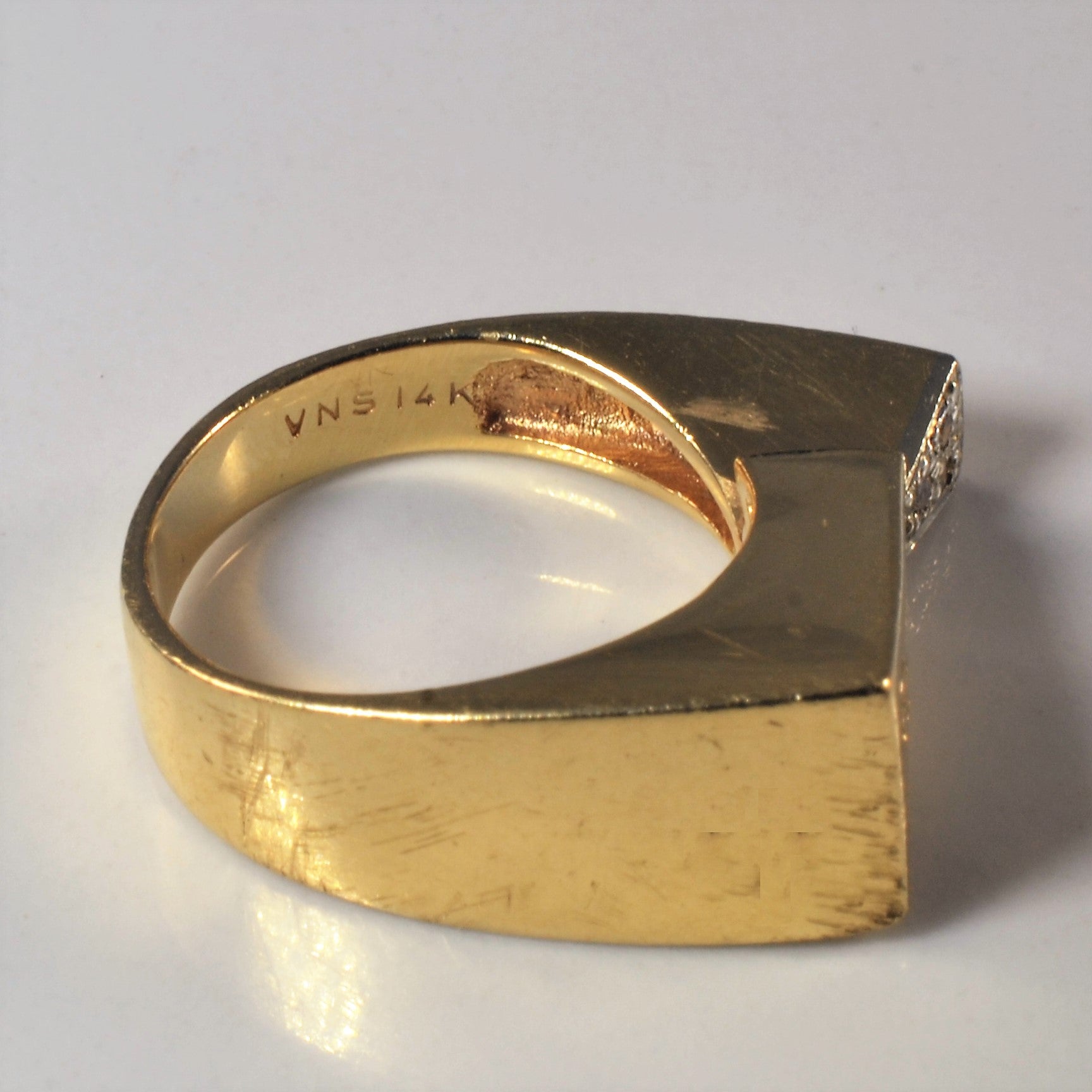Initial 'K' Diamond Signet Ring | 0.04ctw | SZ 5 |