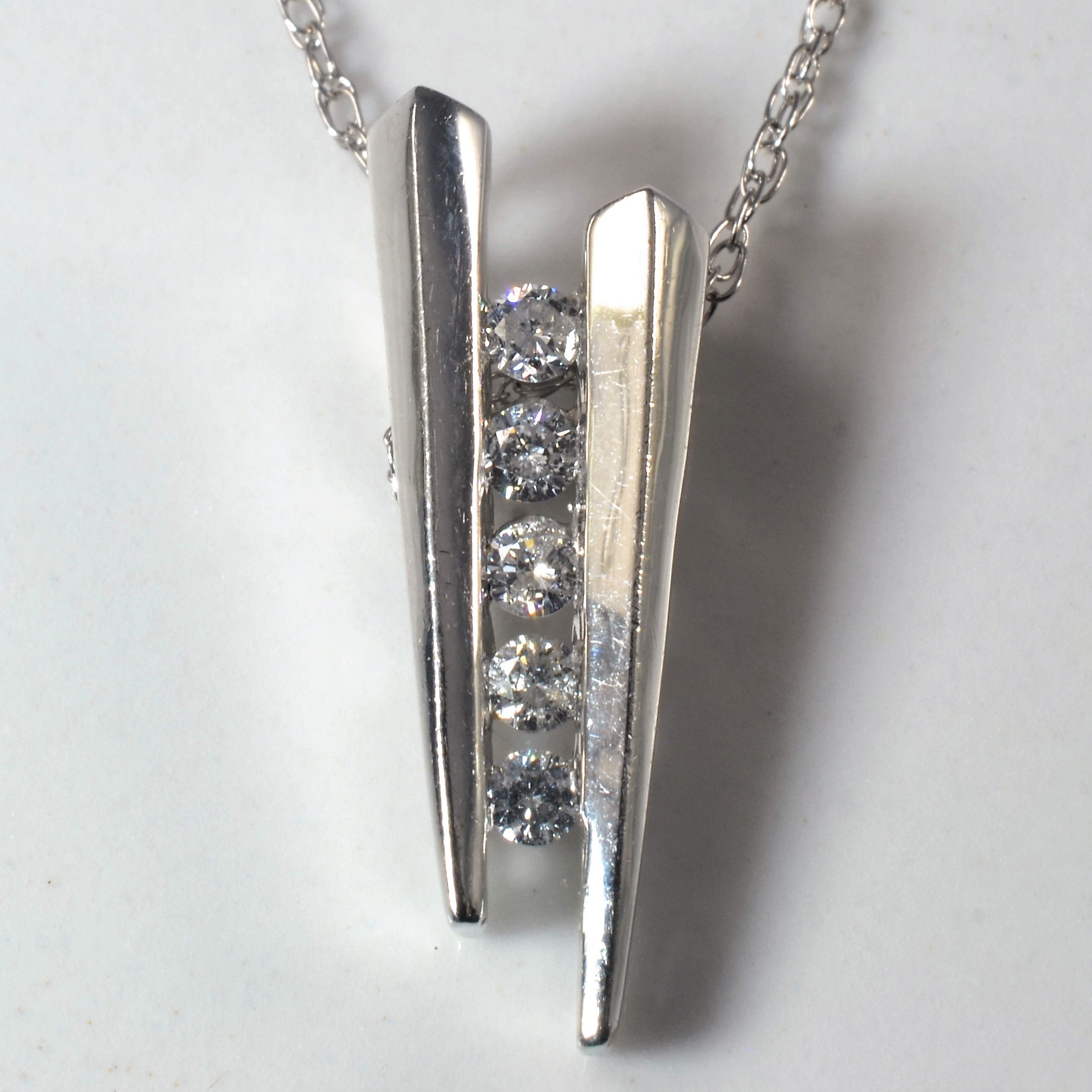 Channel Set Diamond Necklace | 0.20ctw | 18" |
