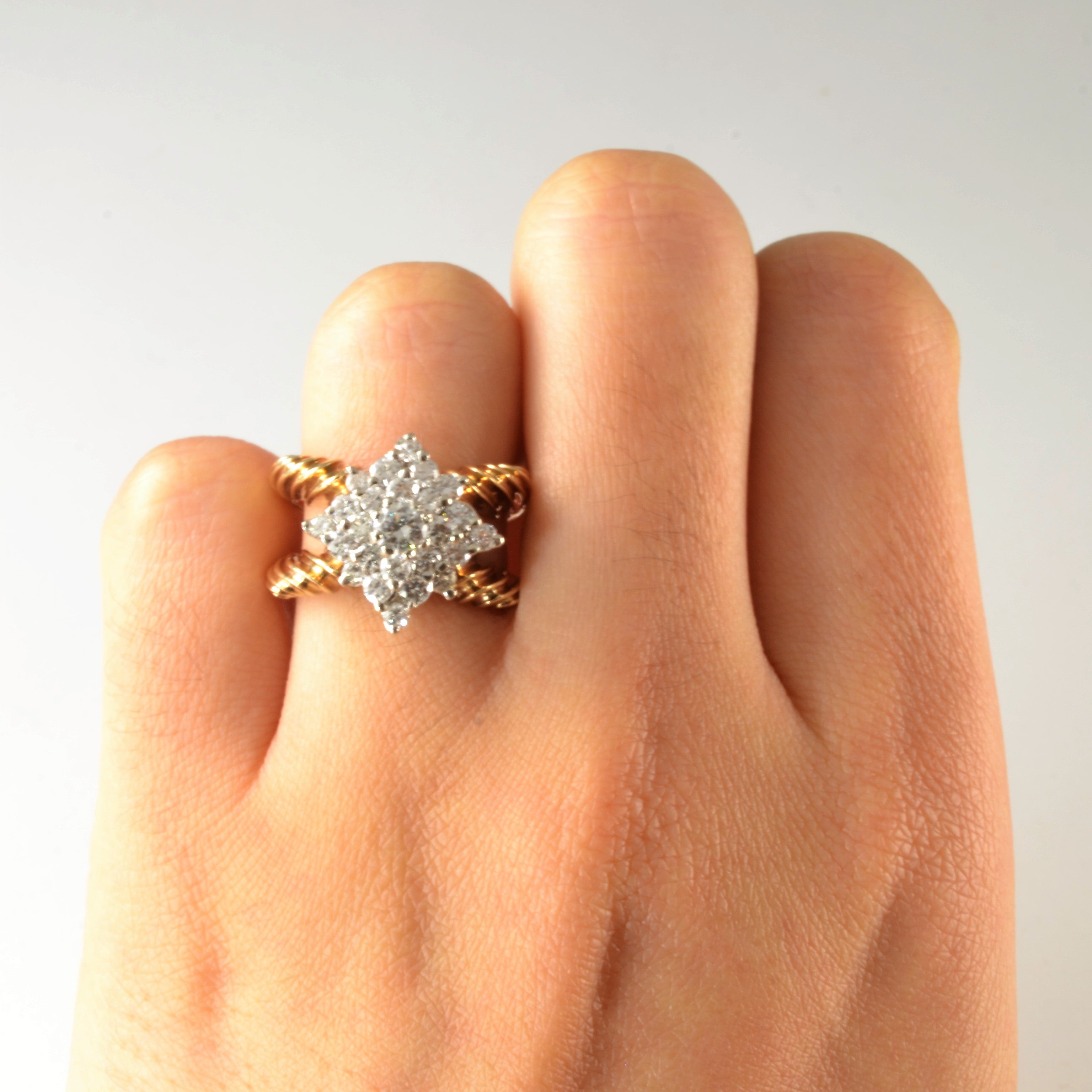 Crossover Cluster Ring | 1.04ctw | SZ 5.75 |