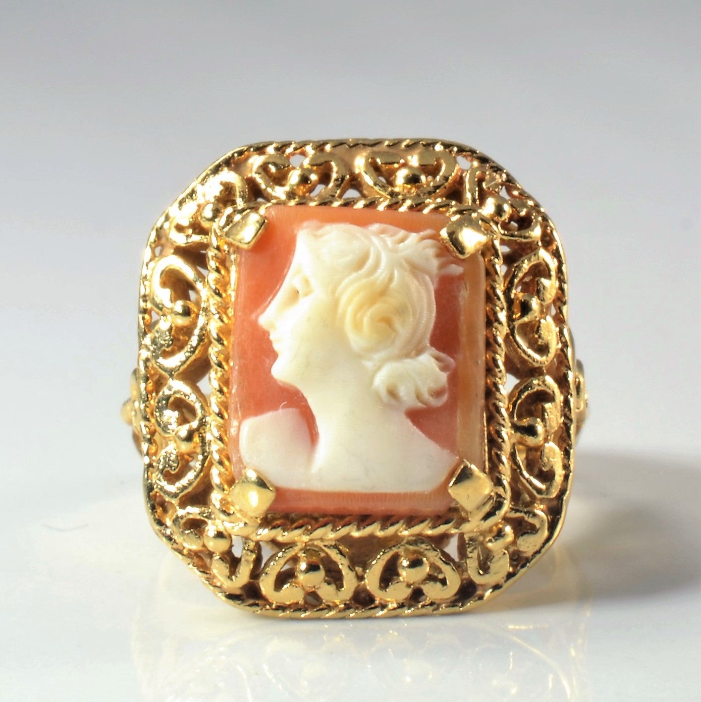 Filigree Edge Cameo Ring | SZ 8 |