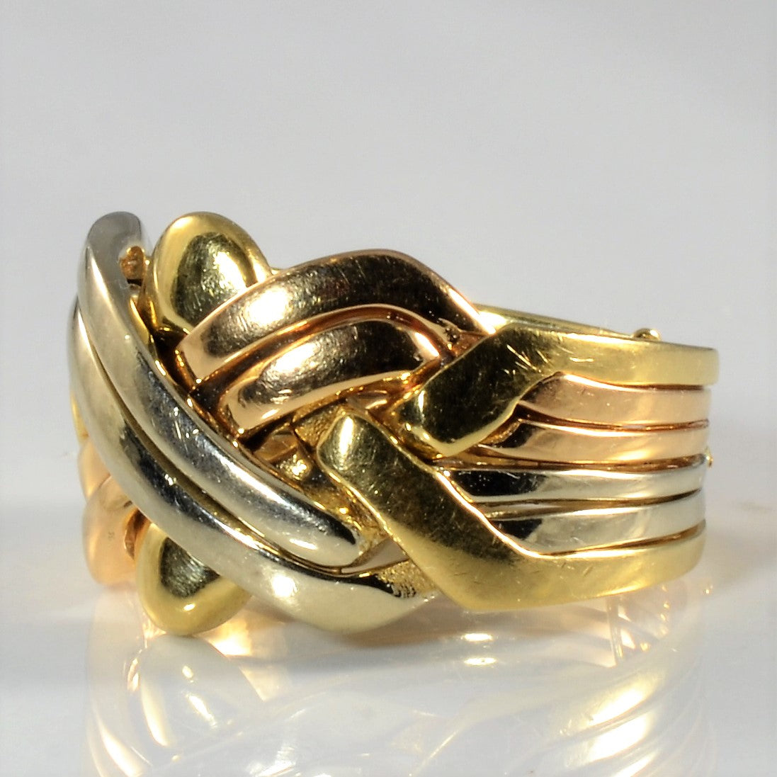 Tri Tone Gold Puzzle Ring | SZ 8.5 |