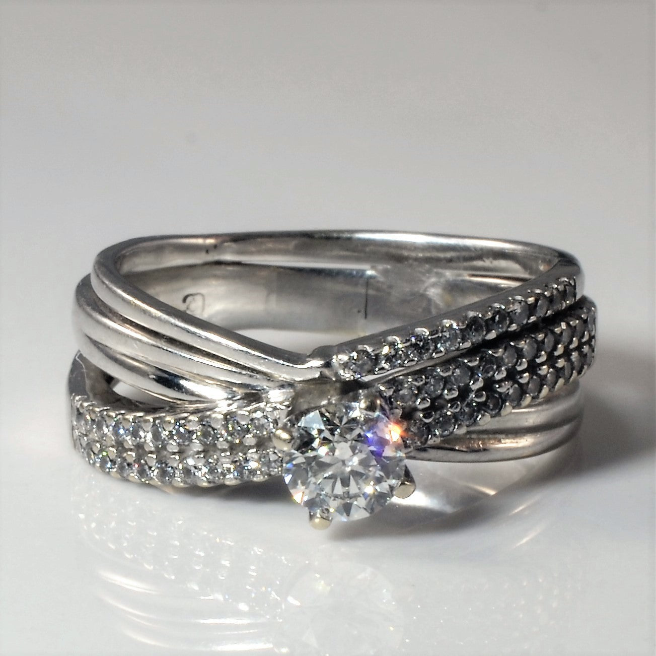 Diamond Overlay Engagement Ring | 0.56ctw | SZ 5.75 |