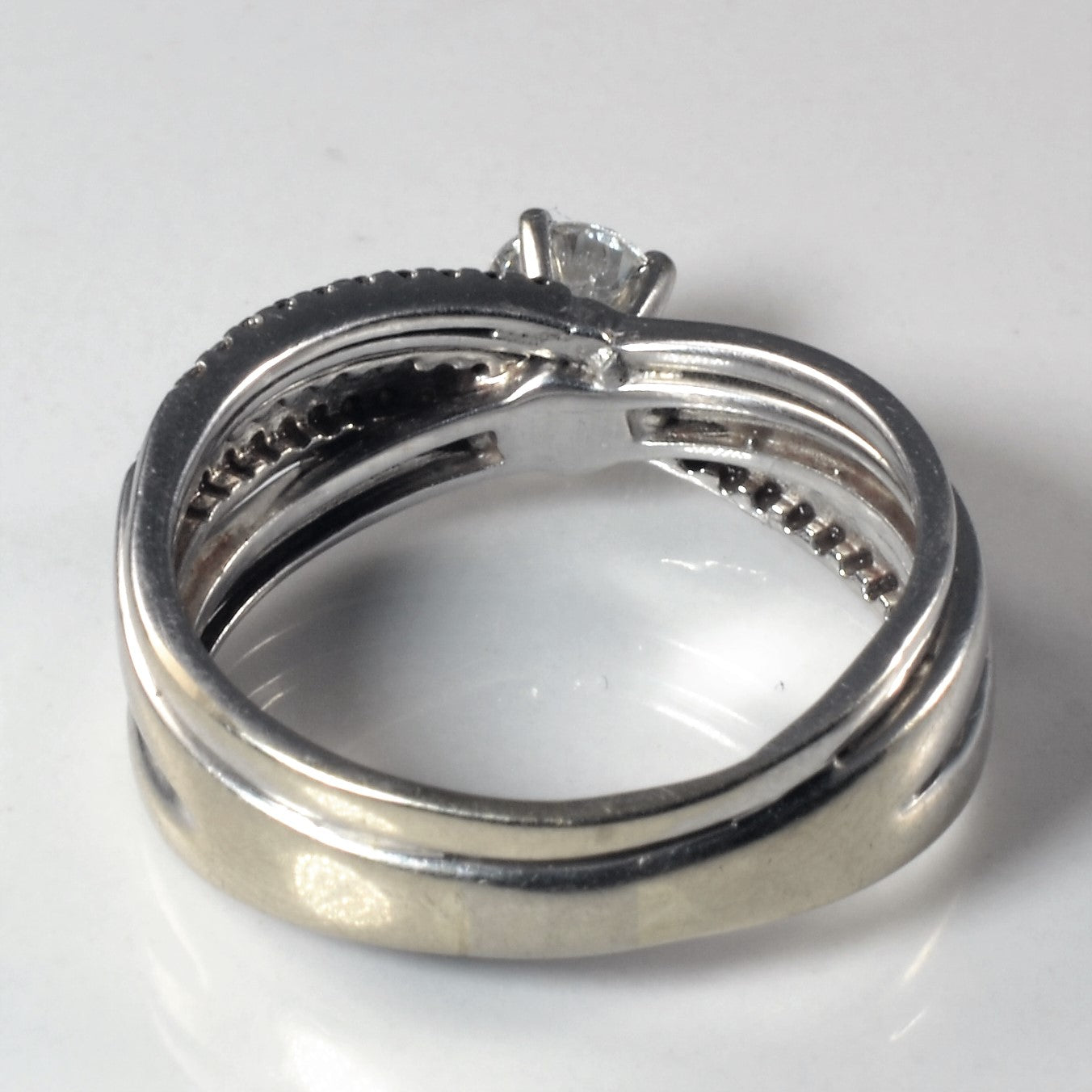 Diamond Overlay Engagement Ring | 0.56ctw | SZ 5.75 |