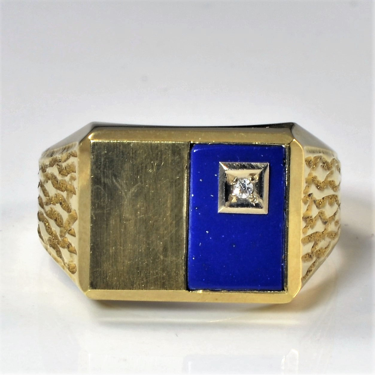 Lapis Lazuli Signet Ring | 1.00ct, 0.01ct | SZ 12.5 |