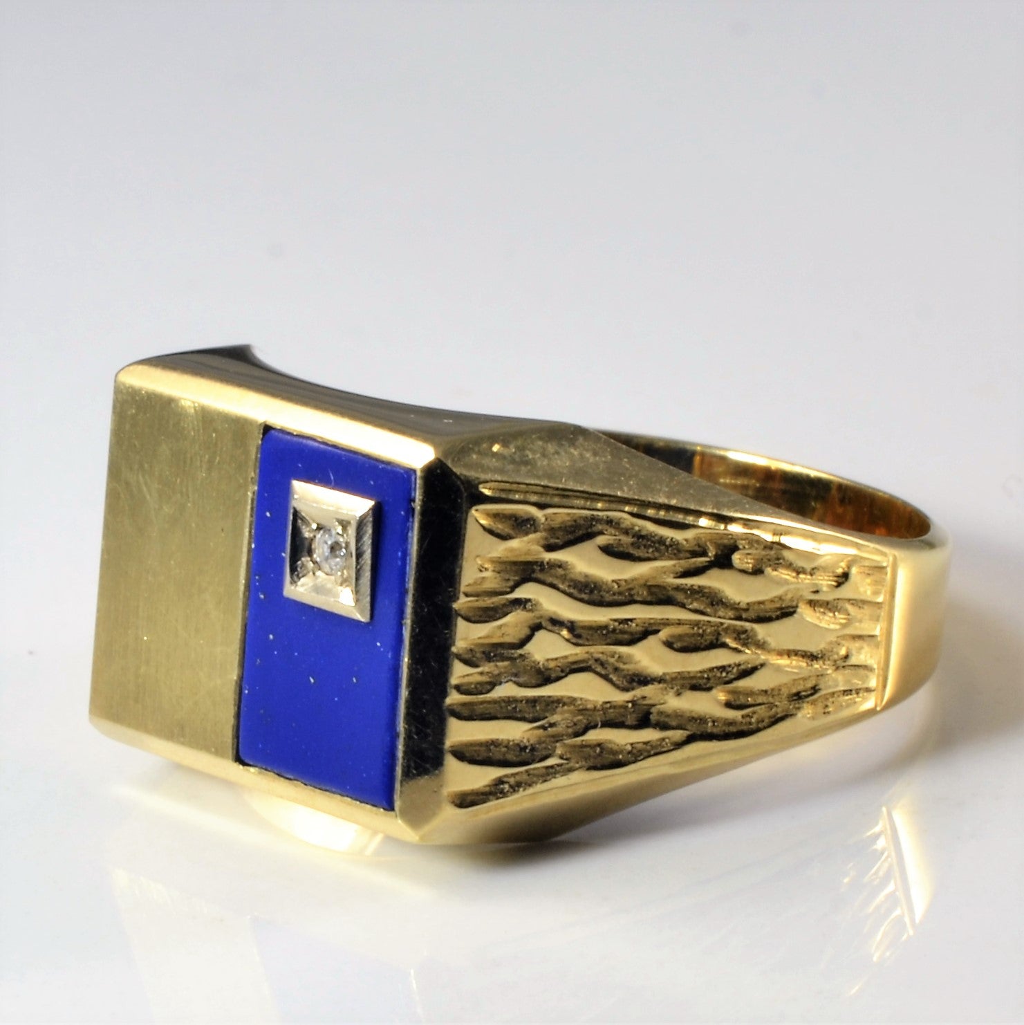 Lapis Lazuli Signet Ring | 1.00ct, 0.01ct | SZ 12.5 |