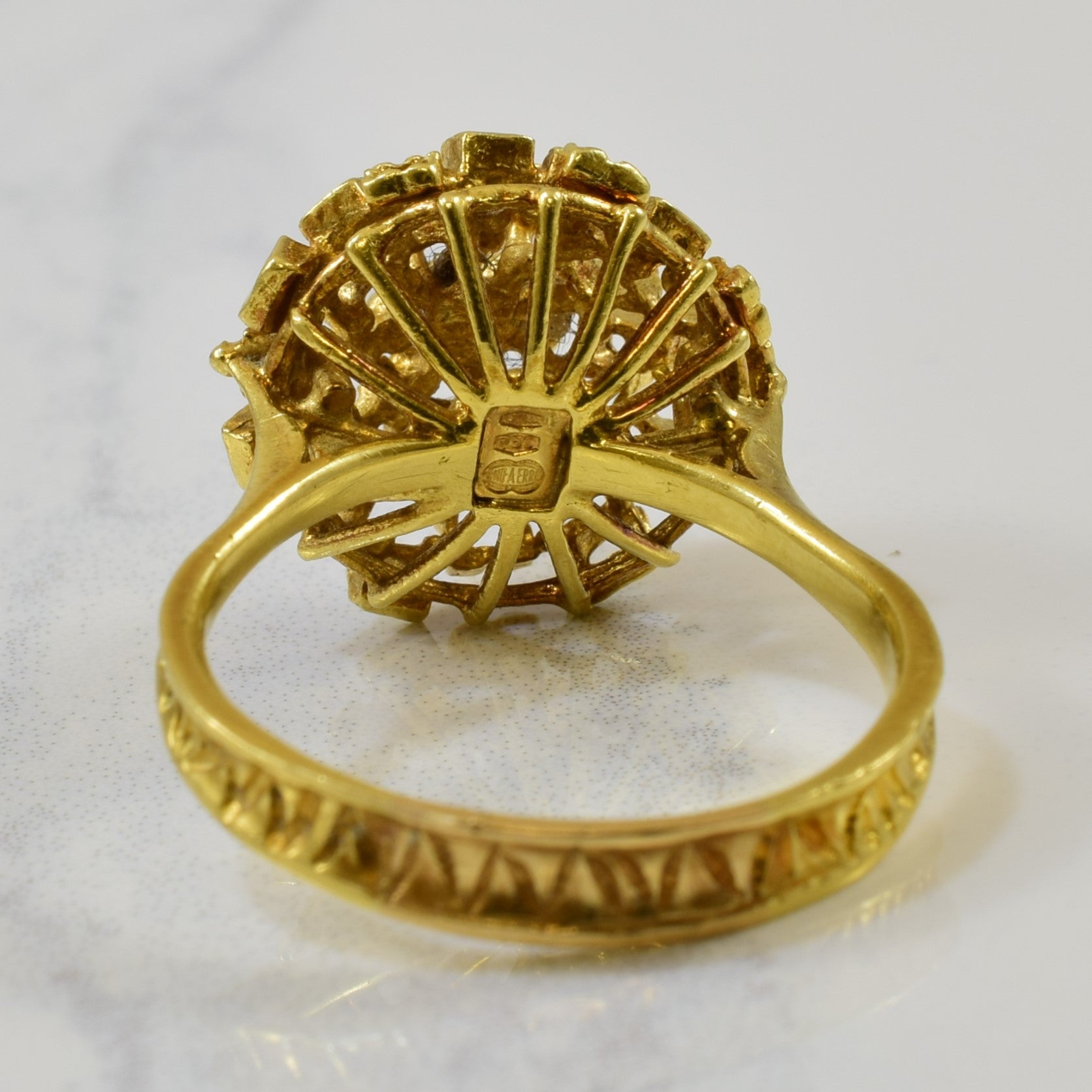 UnoAerre' Filigree Cocktail Ring | 0.15ctw | SZ 8.75 |