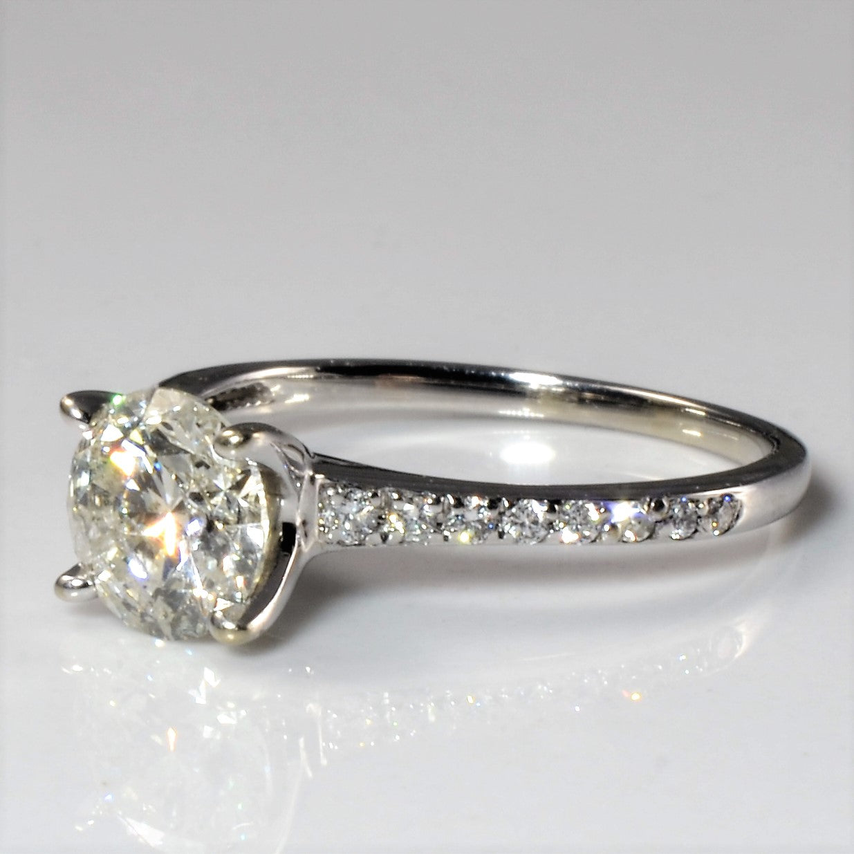 Pave Band Diamond Engagement Ring | 1.22ctw | SZ 5.25 |