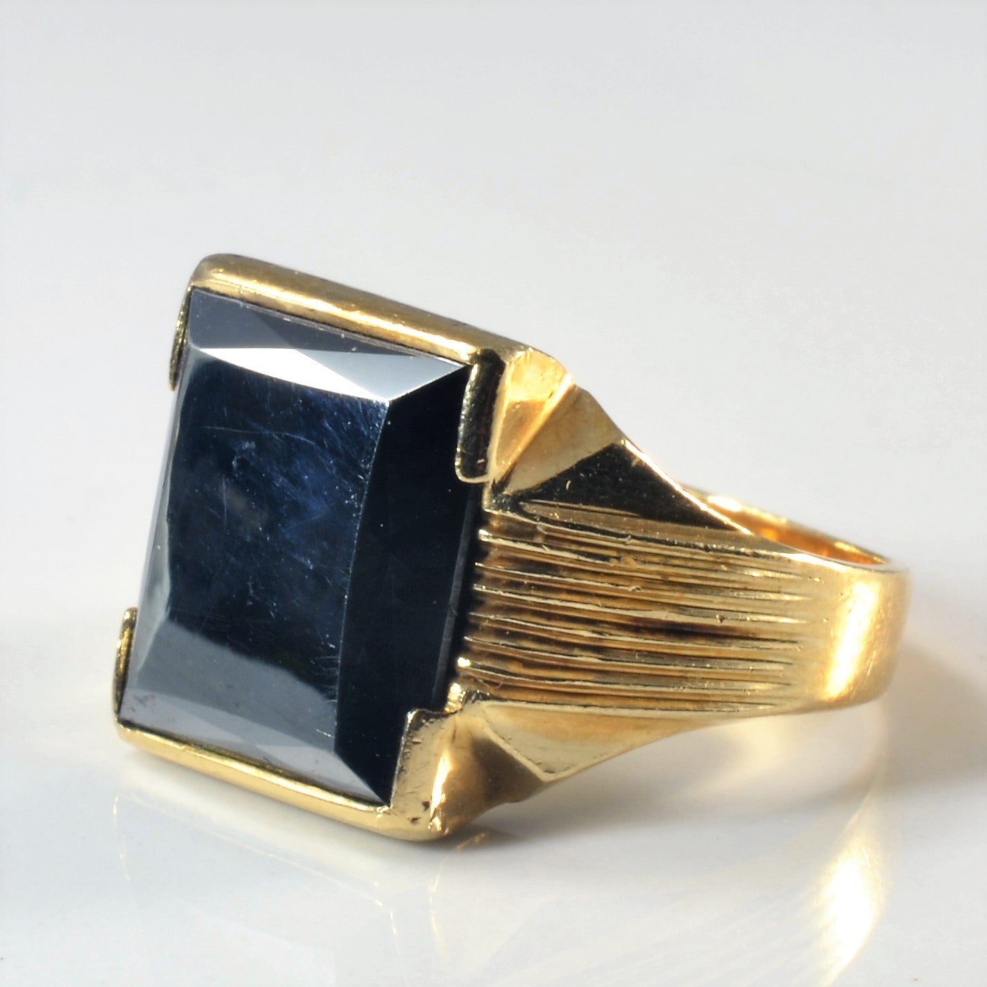 Semi Bezel Hematite Ring | 5.15ct | SZ 8.75 |