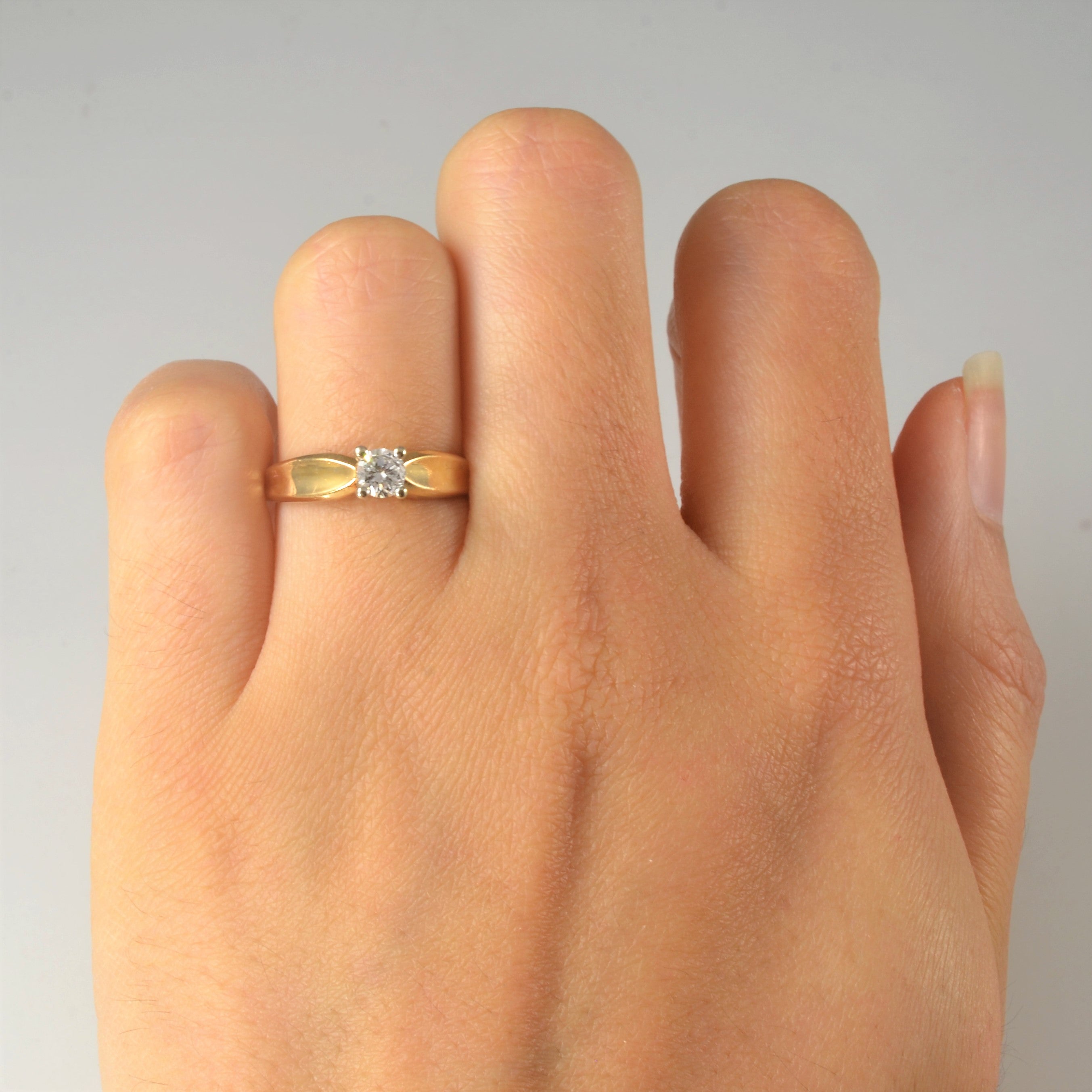 Tapered Solitaire Diamond Ring | 0.24ct | SZ 5.75 |