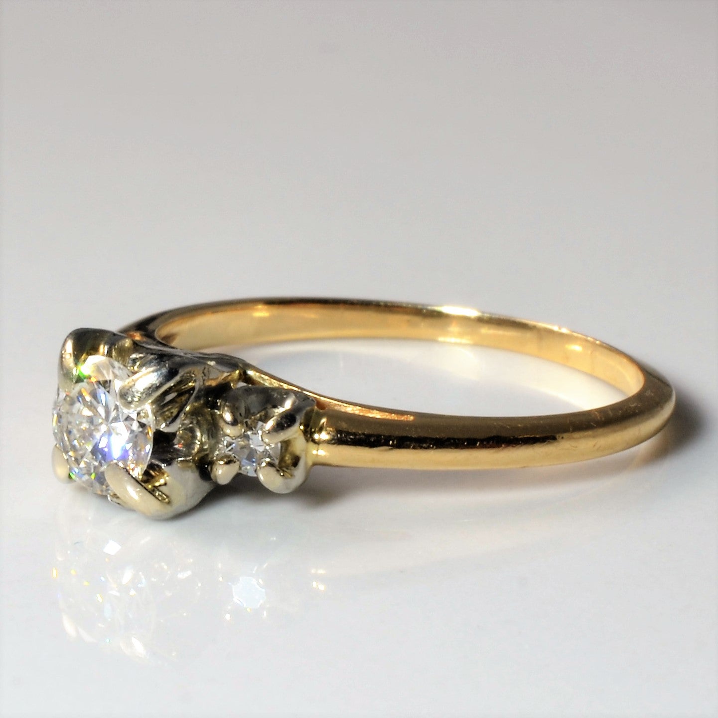Retro Three Stone Diamond Engagement Ring | 0.39ctw | SZ 6 |