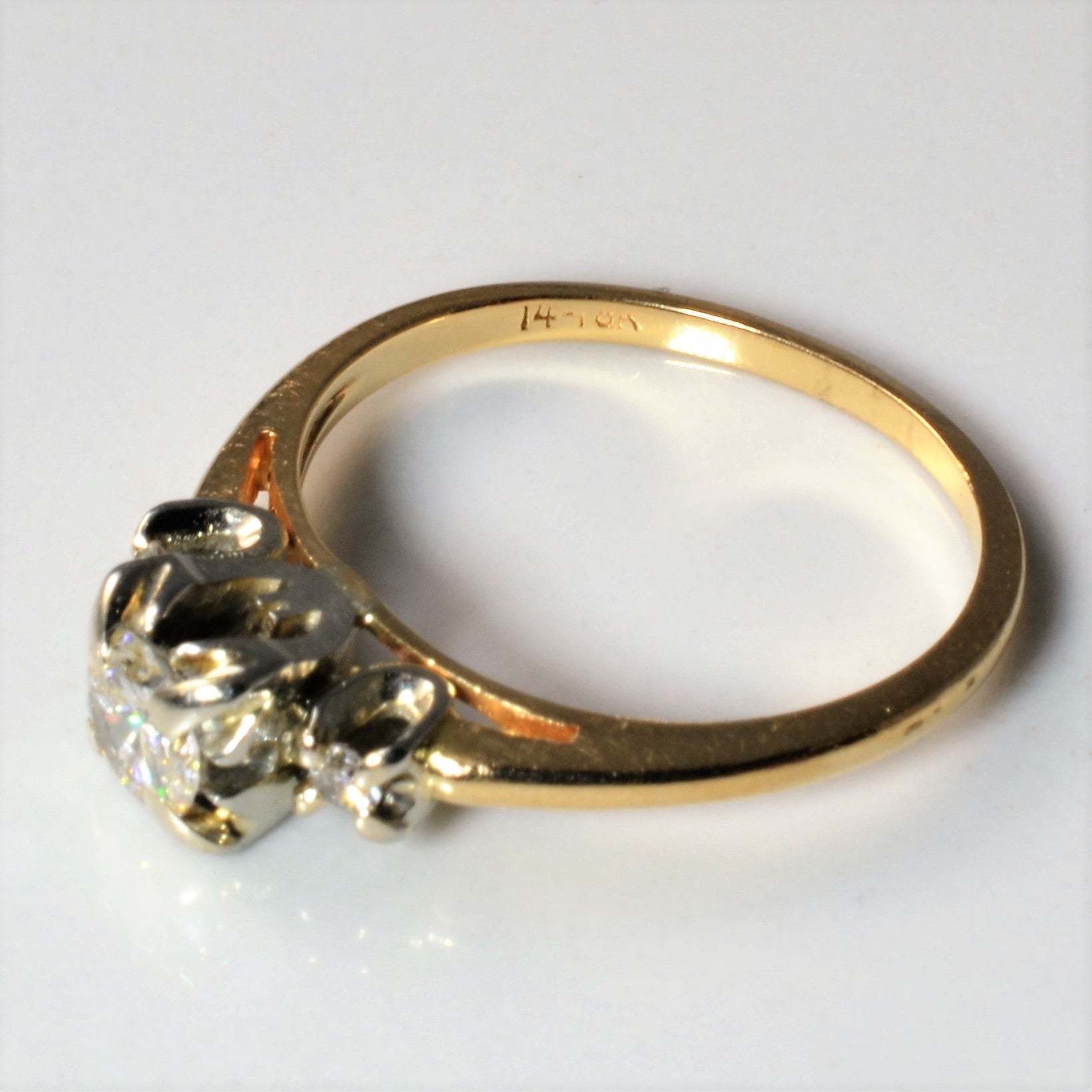 Retro Three Stone Diamond Engagement Ring | 0.39ctw | SZ 6 |