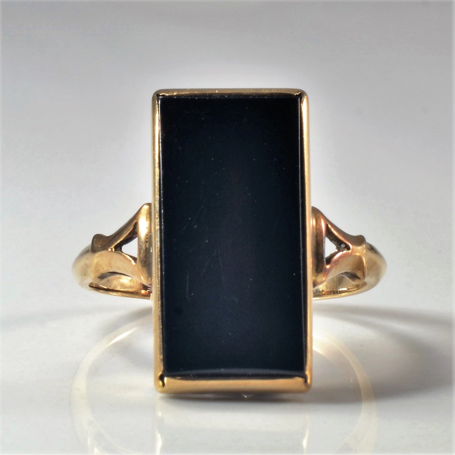 Bezel Set Onyx Ring 2.80ct SZ 7.75 100 Ways
