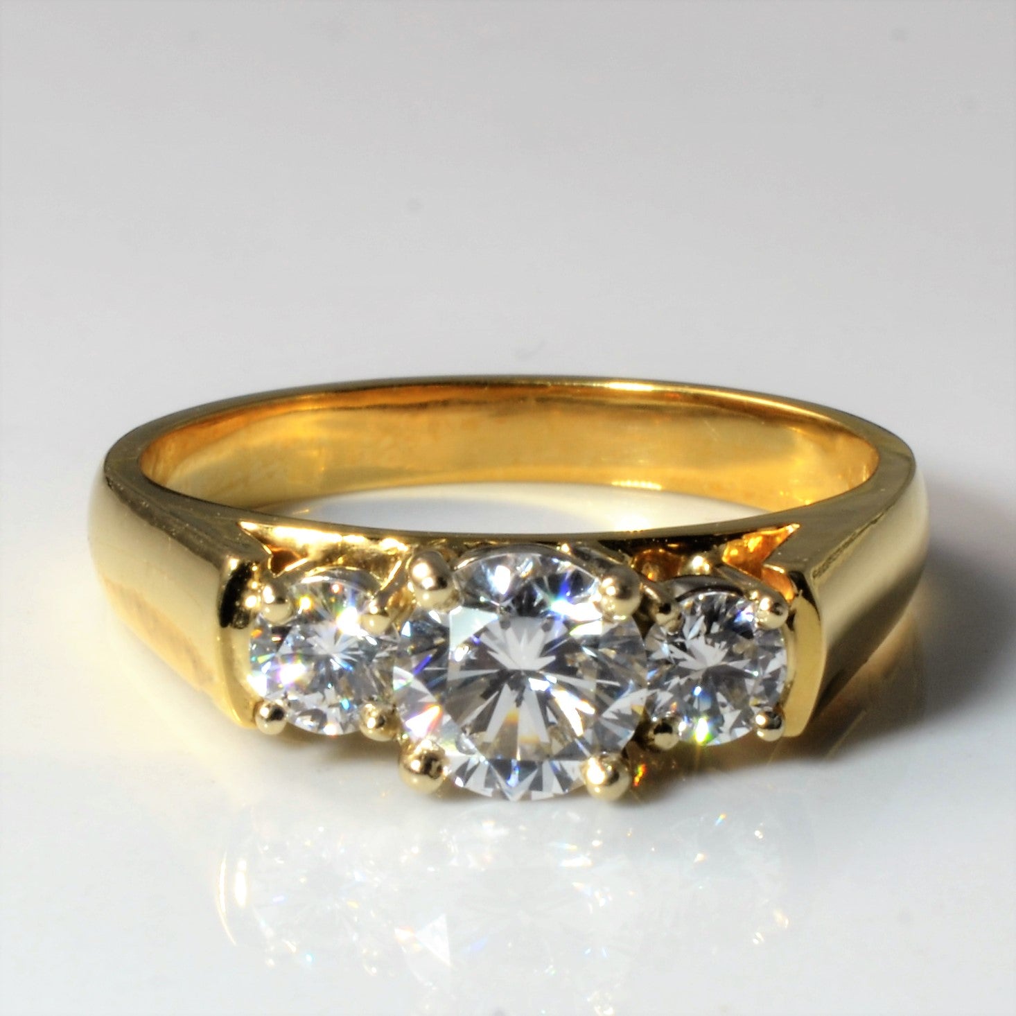 Three Stone Diamond Engagement Ring | 1.09ctw | SZ 8.75 |
