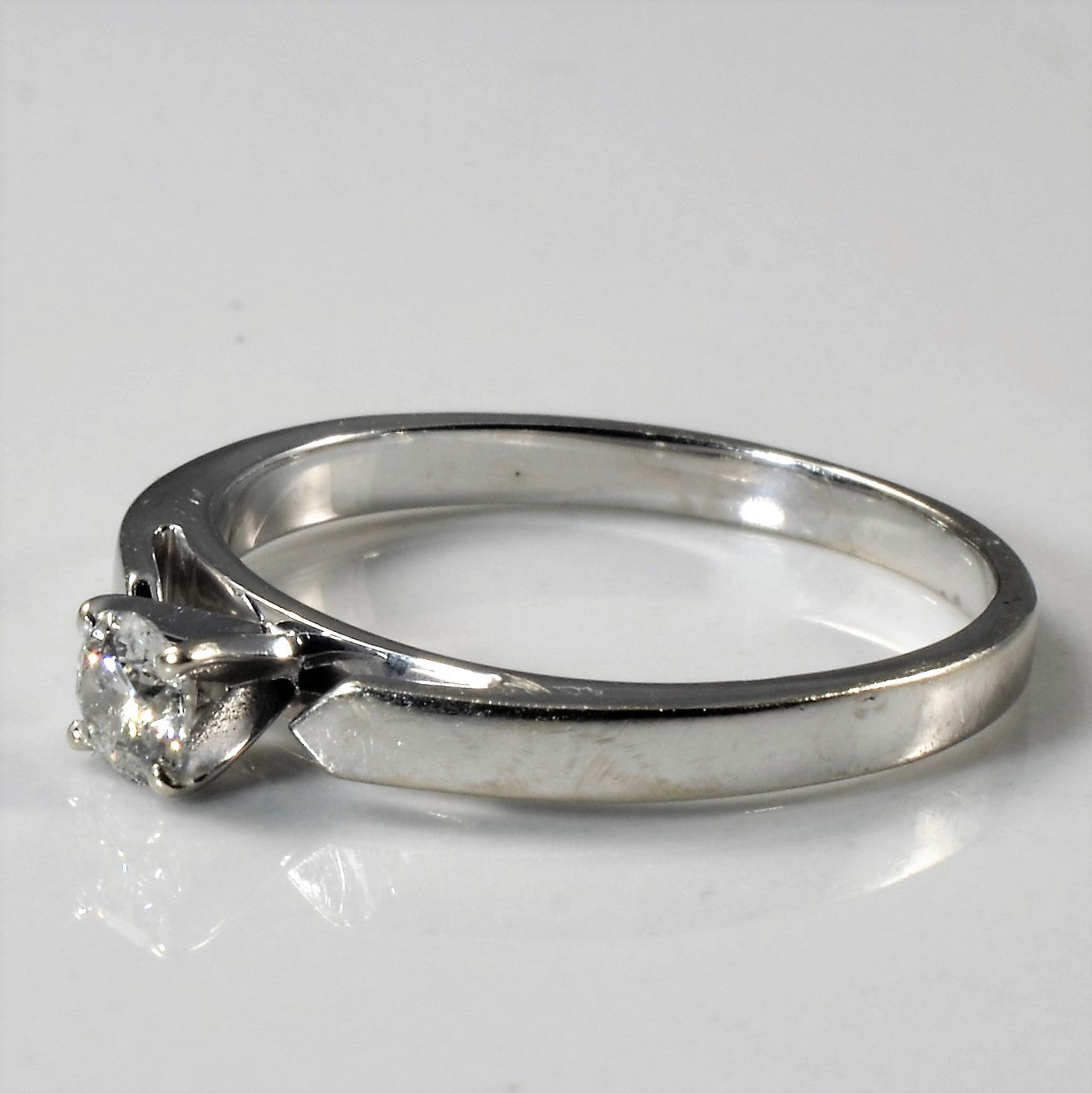 White Gold Solitaire Diamond Ring | 0.20ct | SZ 7.5 |