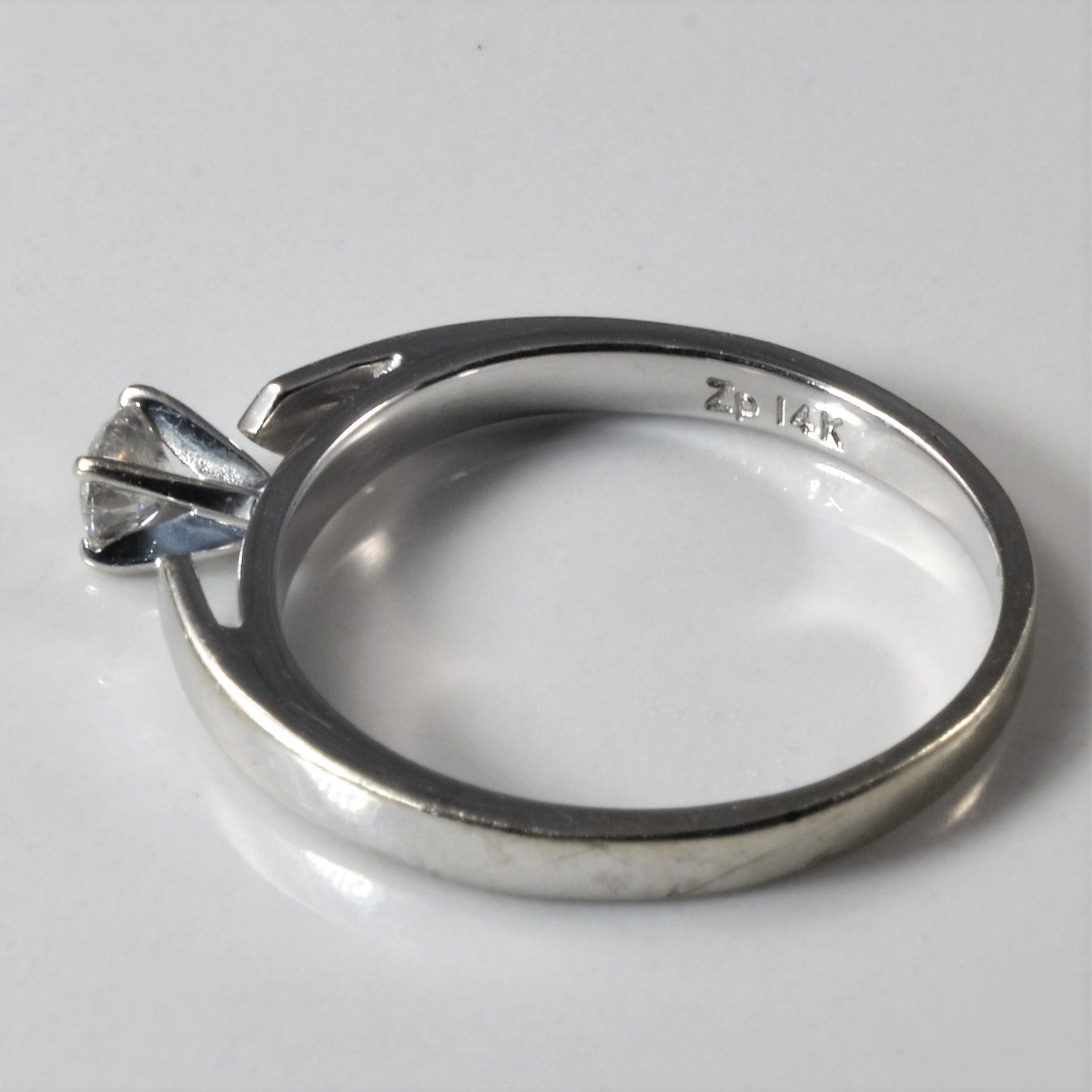 White Gold Solitaire Diamond Ring | 0.20ct | SZ 7.5 |