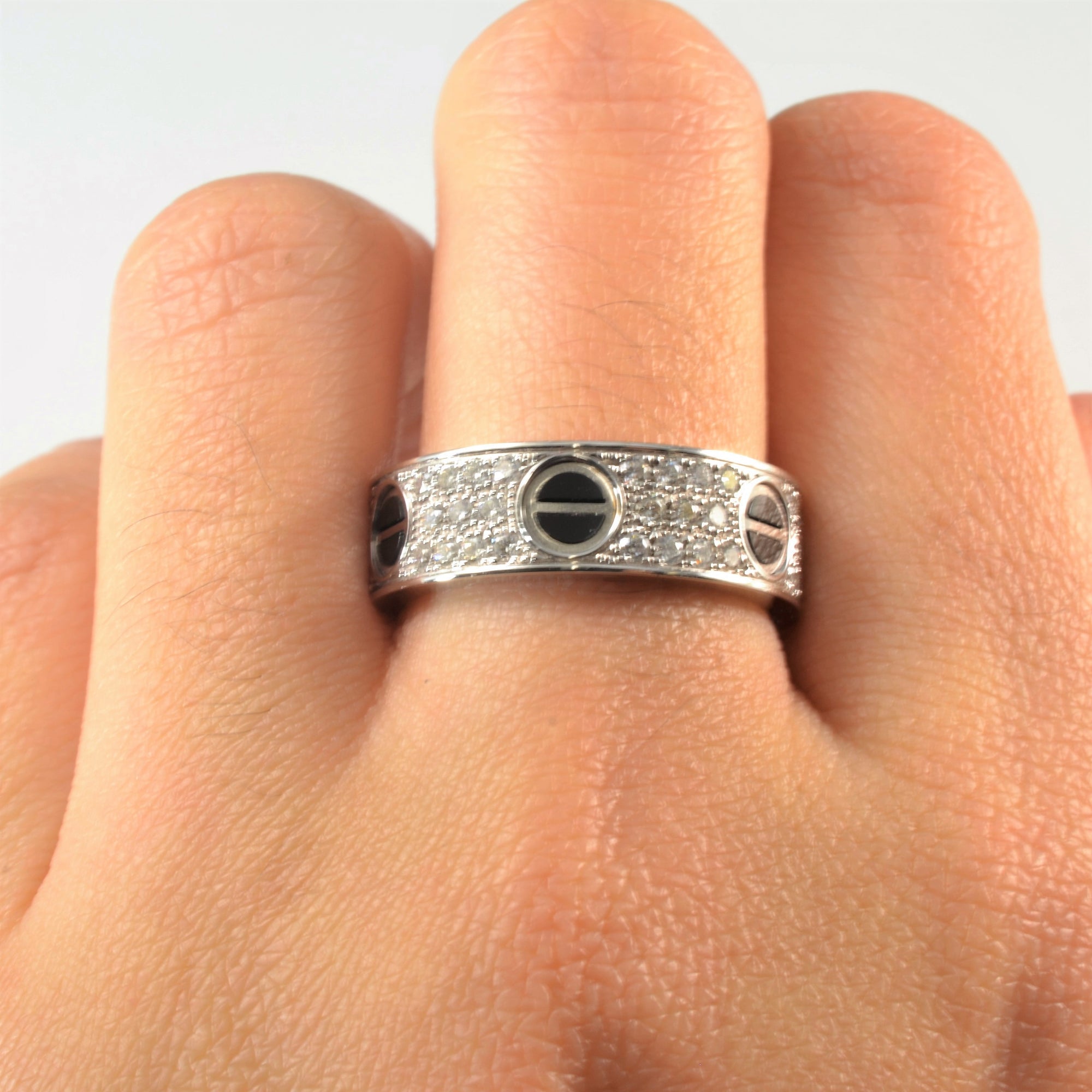 CARTIER Love Ring, Diamond-Paved, Ceramic | 0.74ctw | SZ 8.25 |