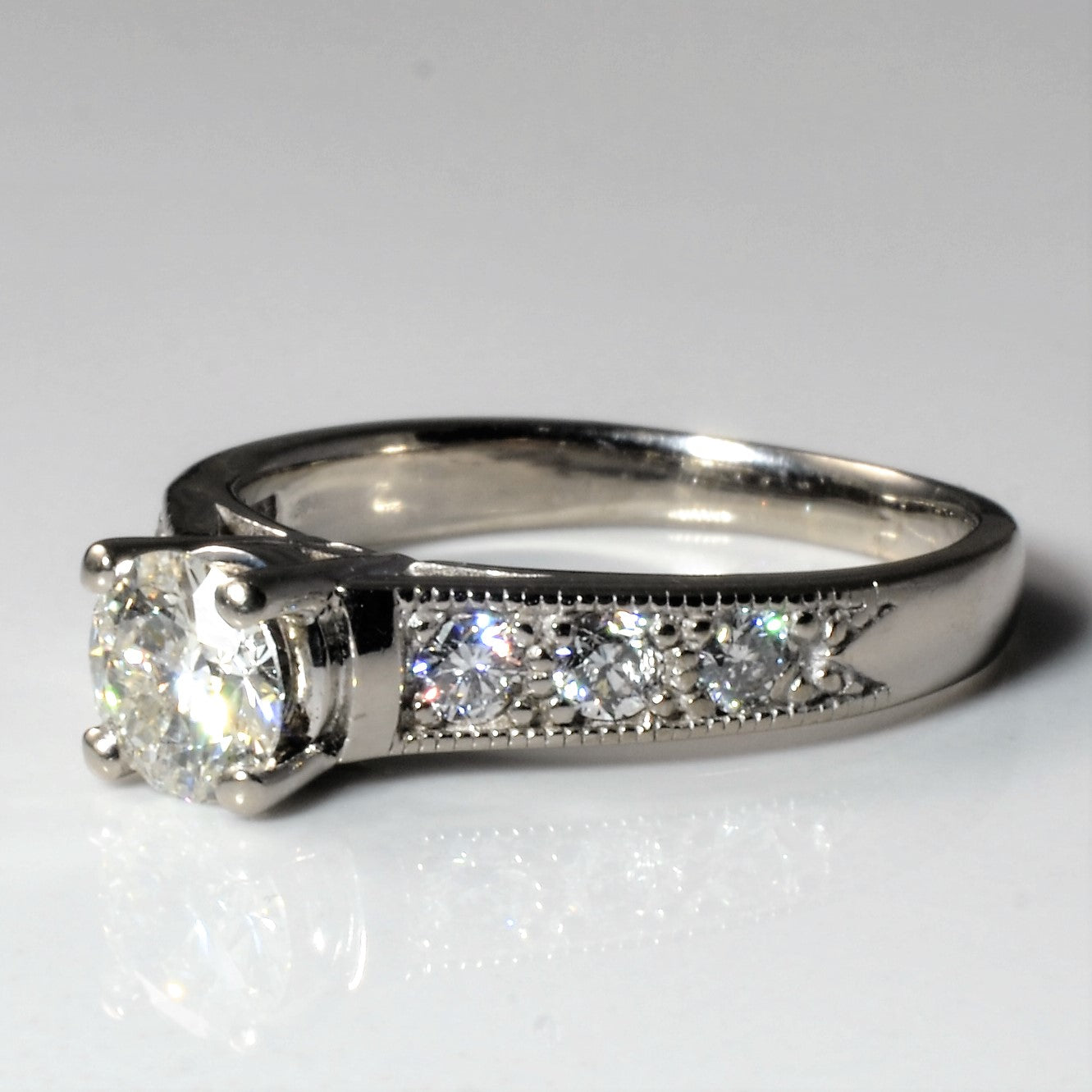 Milgrain Detailed Diamond Engagement Ring | 0.98ctw | SZ 6.5 |