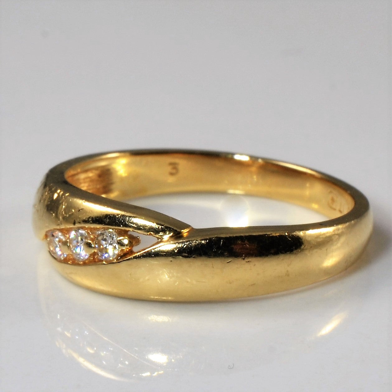 Three Stone Diamond Band | 0.06ctw | SZ 6 |