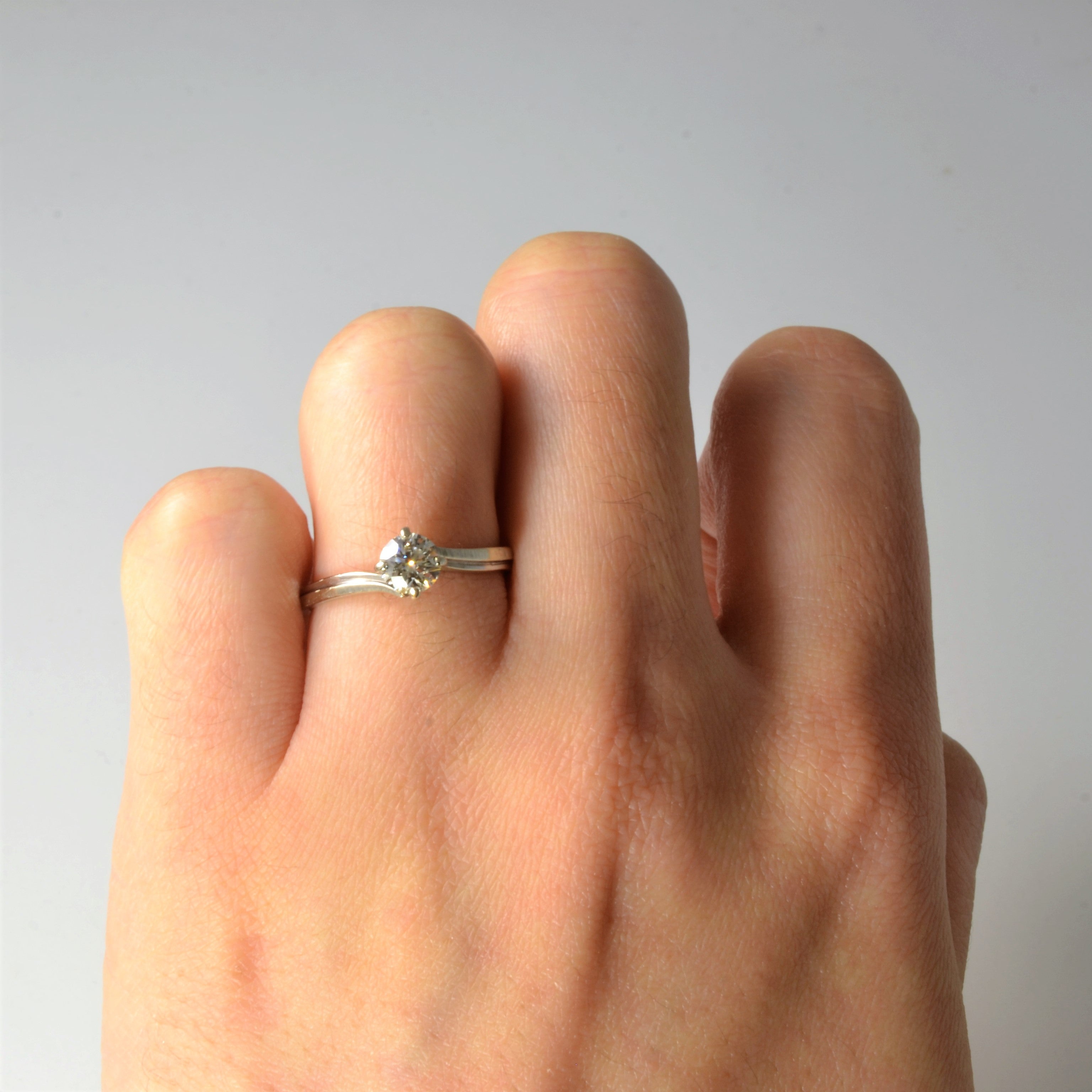 Bypass Solitaire Canadian Diamond Engagement Ring | 0.45ct | SZ 5.75 |