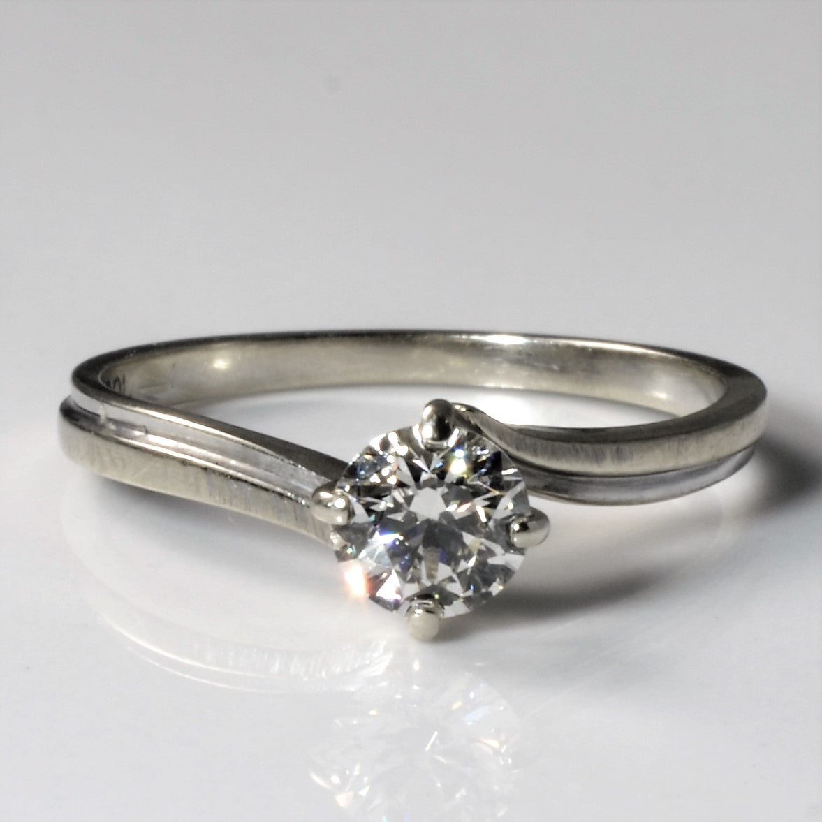 Bypass Solitaire Canadian Diamond Engagement Ring | 0.45ct | SZ 5.75 |