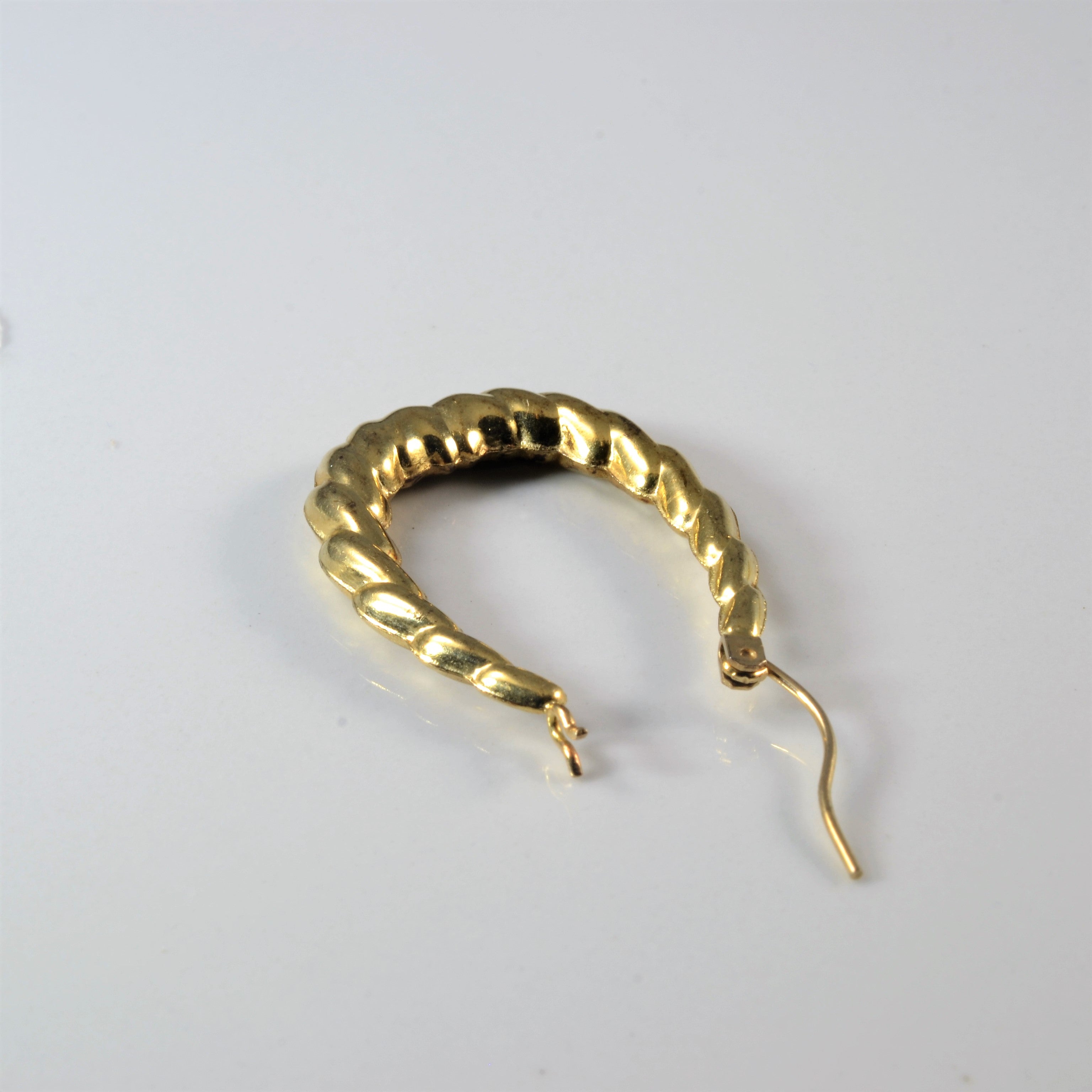 Textured Pear Shape Hoop Earrings |