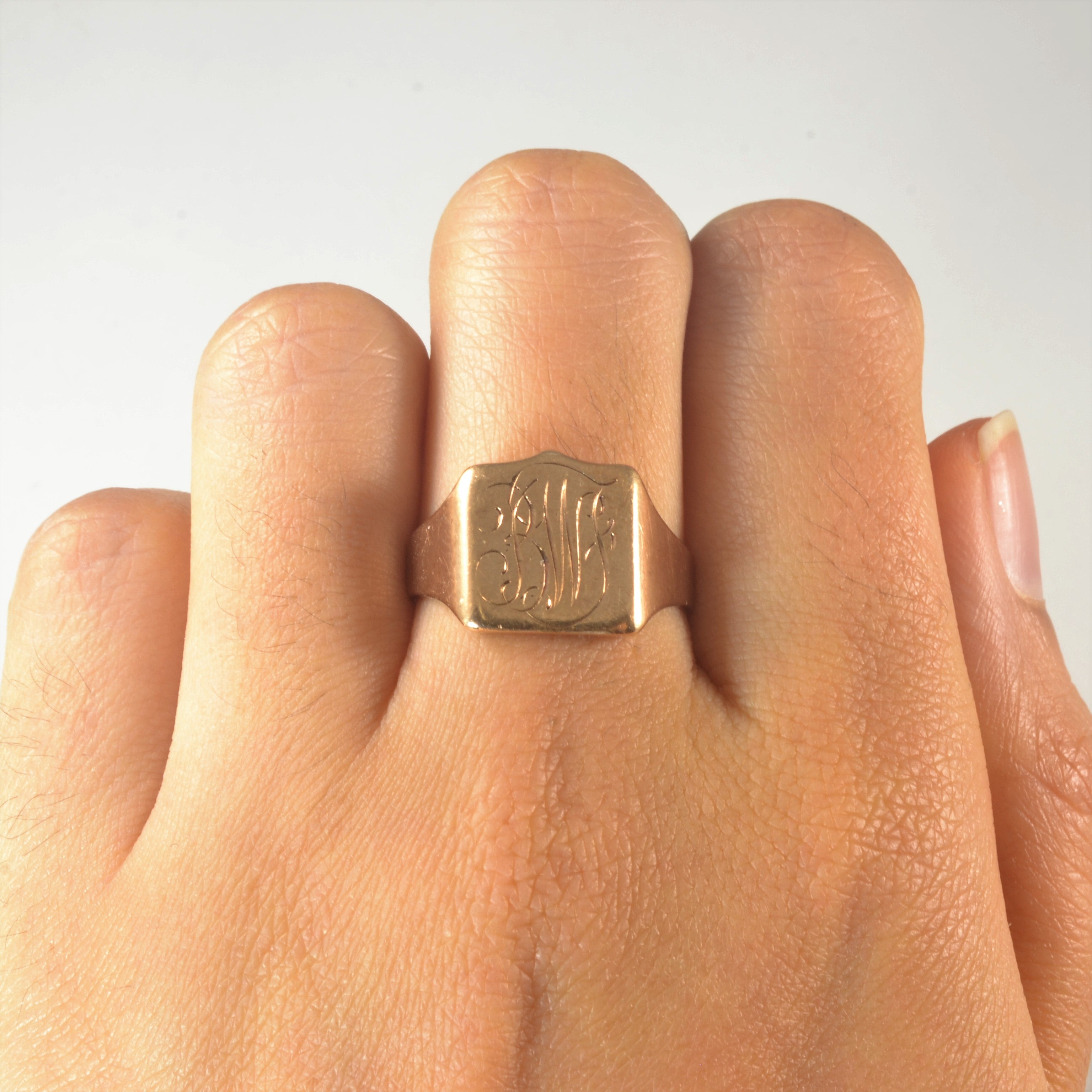 Engraved Initial 'BWF' Signet Ring | SZ 8.25 |