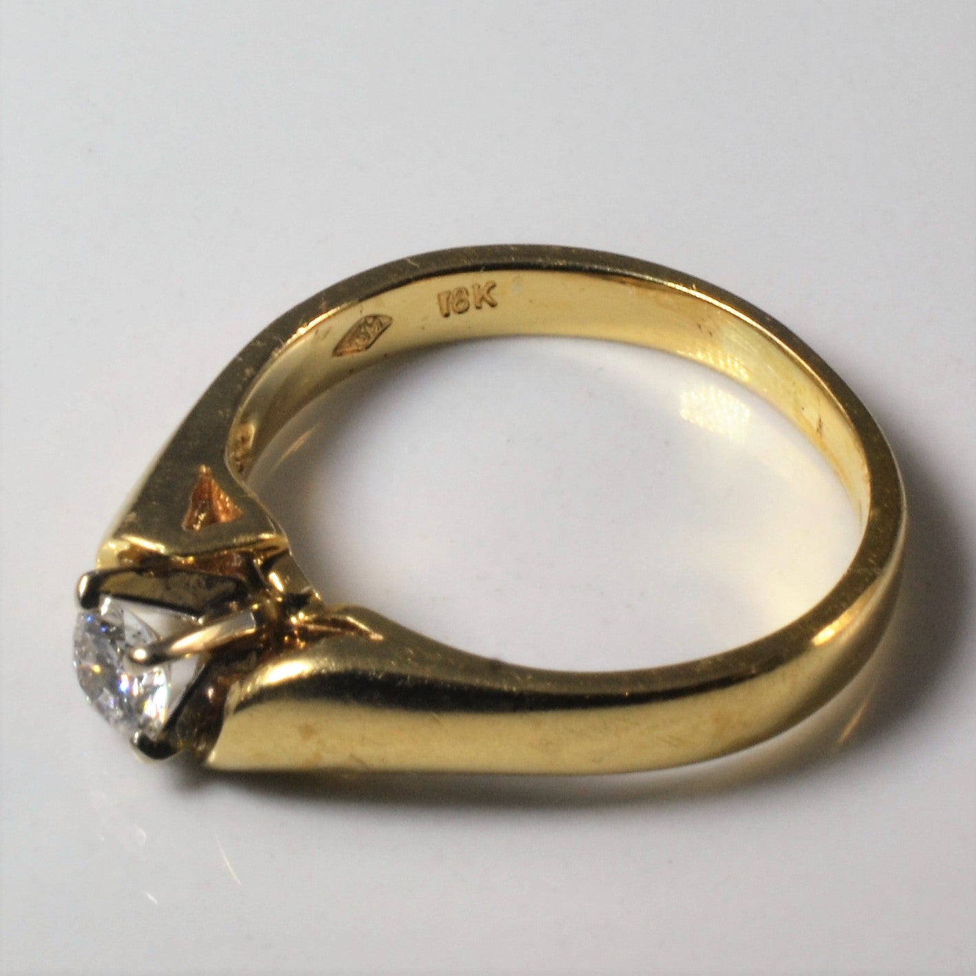 Solitaire Diamond Bypass Ring | 0.22ct | SZ 6.75 |