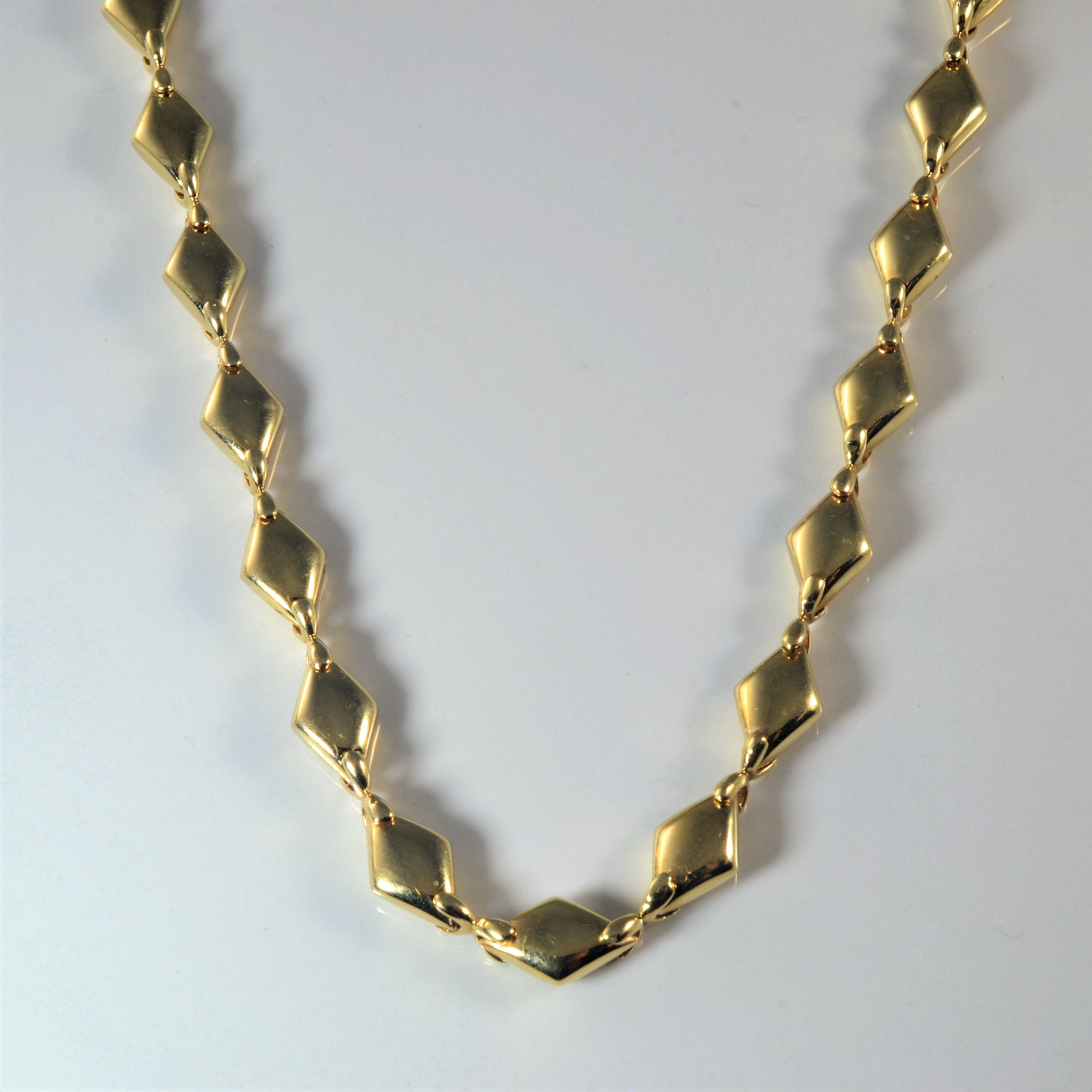 Puffed Chevron Link Necklace | 18" |