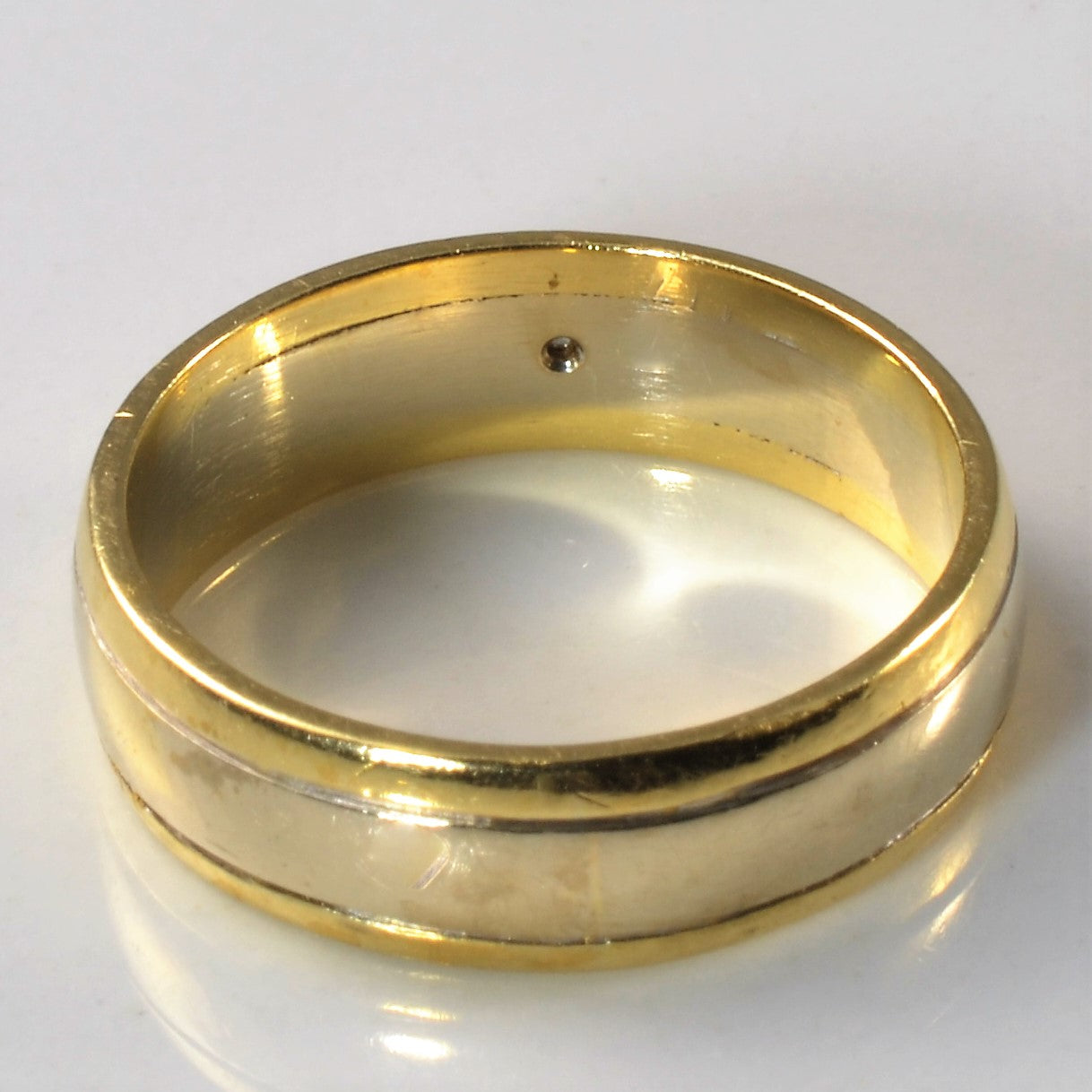 Flush Set Textured Diamond Band | 0.01ct | SZ 6.75 |