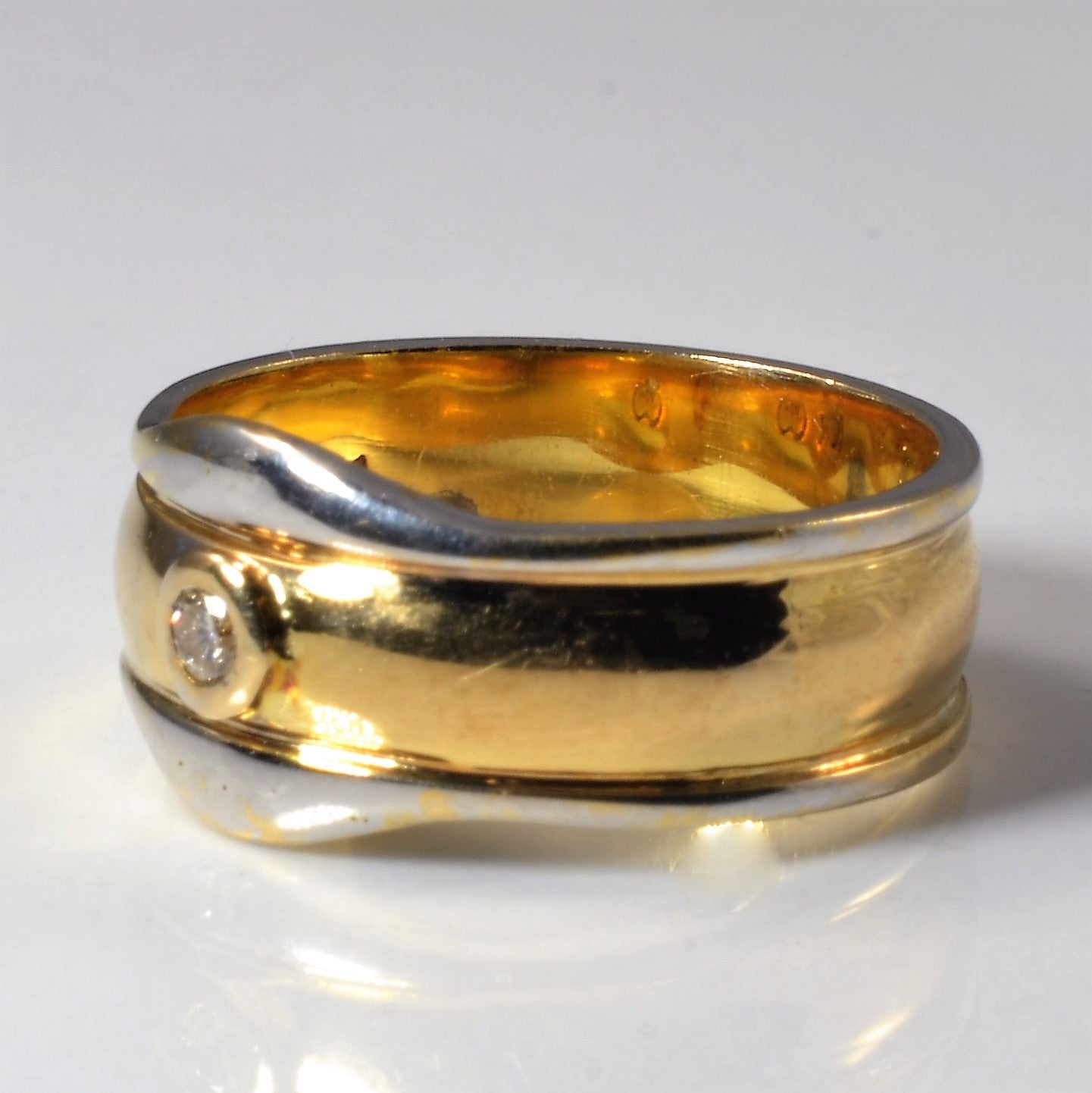 Bezel Set Diamond Two Tone Ring | 0.04ct | SZ 5.75 |