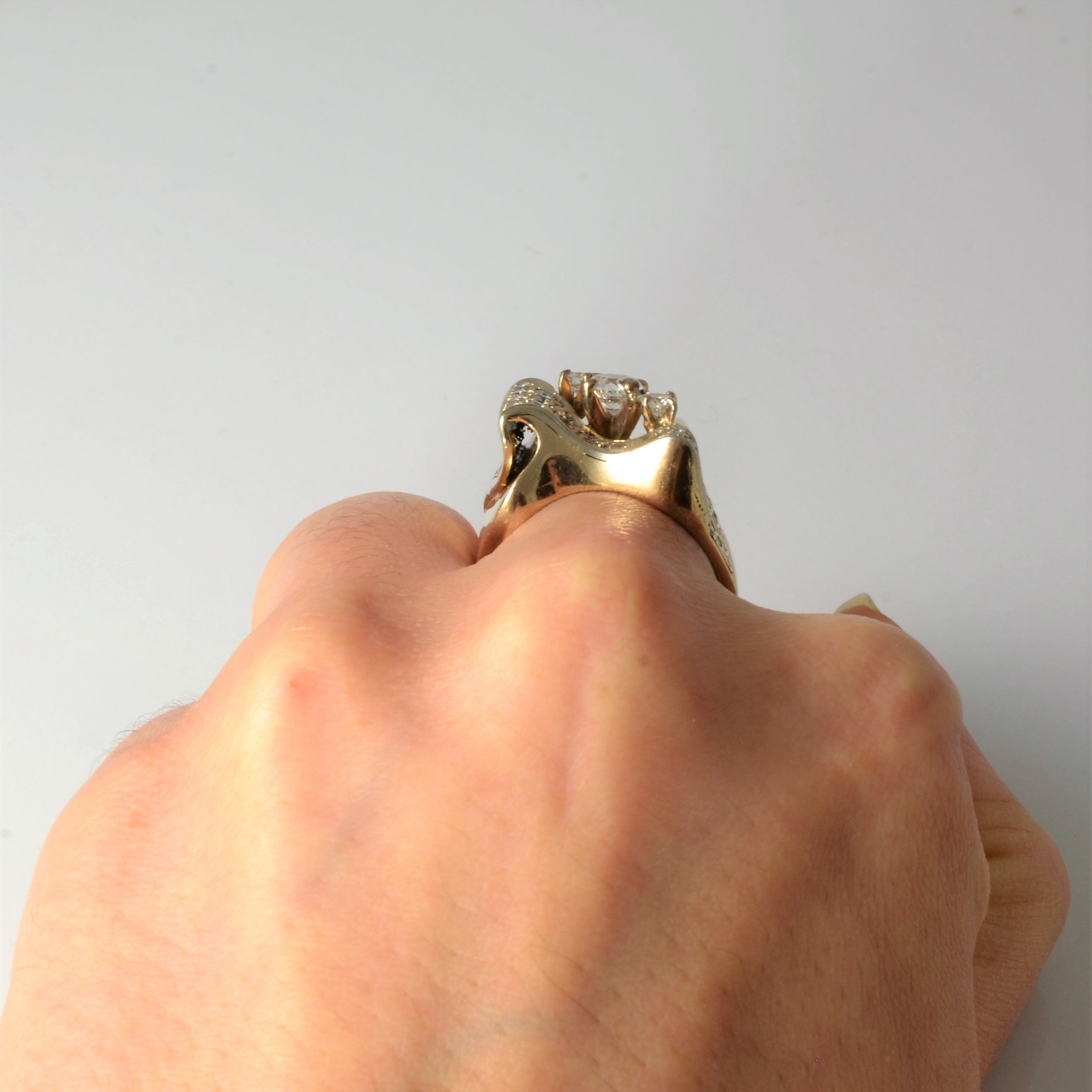 Wavy Multi Diamond Cocktail Ring | 1.01ctw | SZ 6.5 |