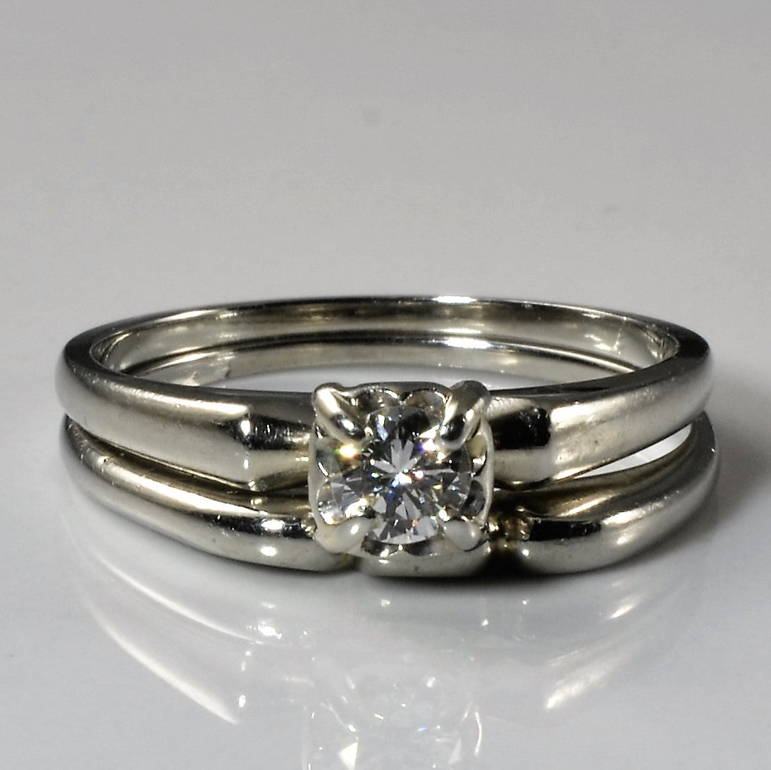 Solitaire Diamond Engagement Ring Set | 0.20ct| SZ 6.25 |