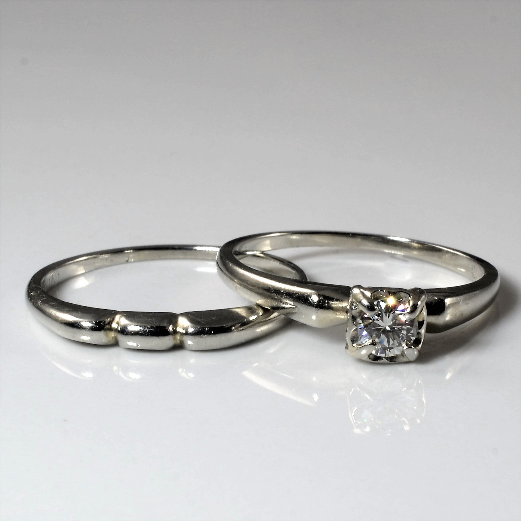 Solitaire Diamond Engagement Ring Set | 0.20ct| SZ 6.25 |