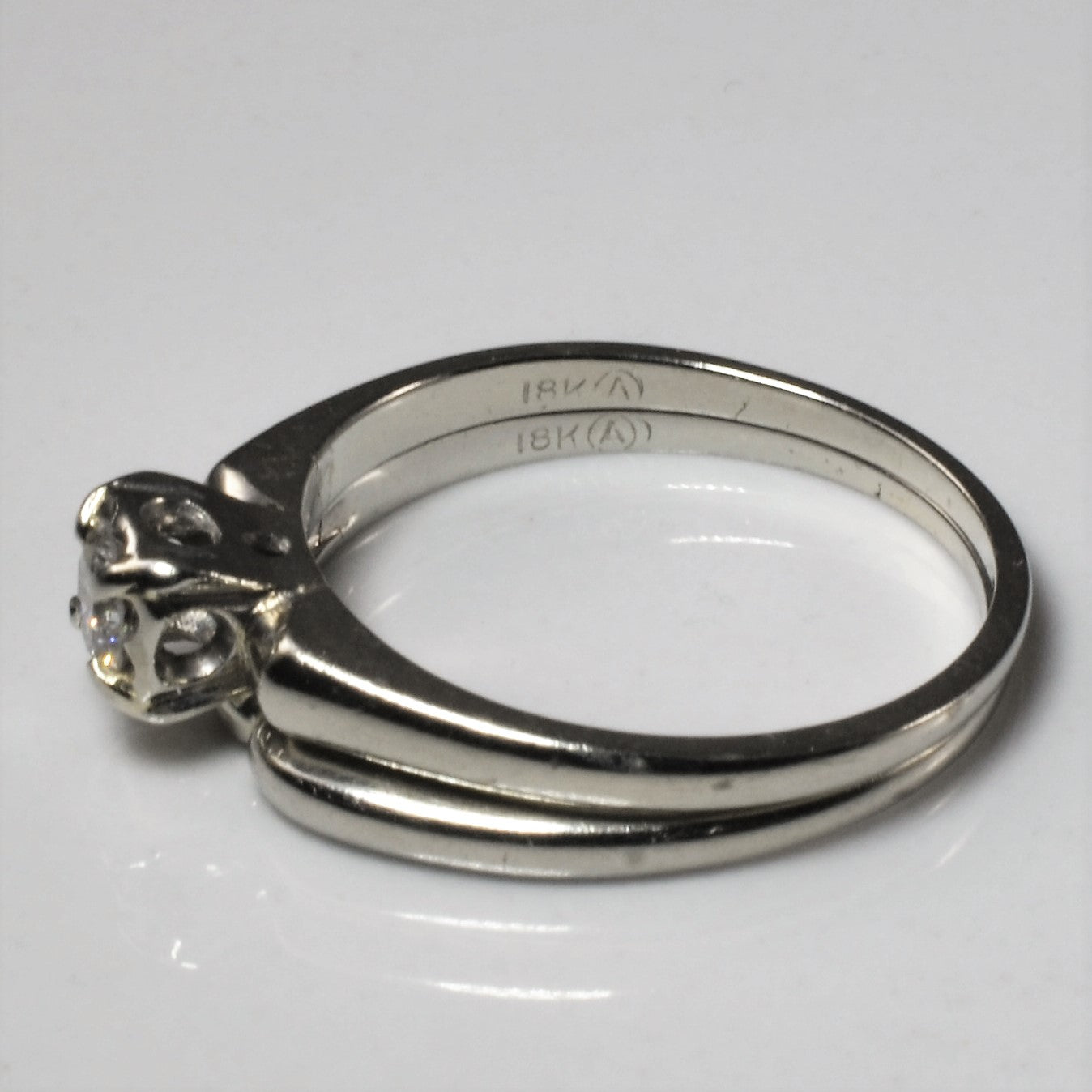 Solitaire Diamond Engagement Ring Set | 0.20ct| SZ 6.25 |