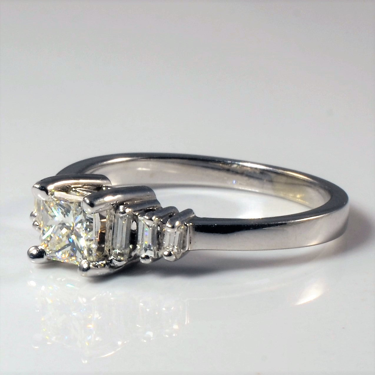 Baguette Side Stone Princess Diamond Ring | 0.73ctw | SZ 6.5 |