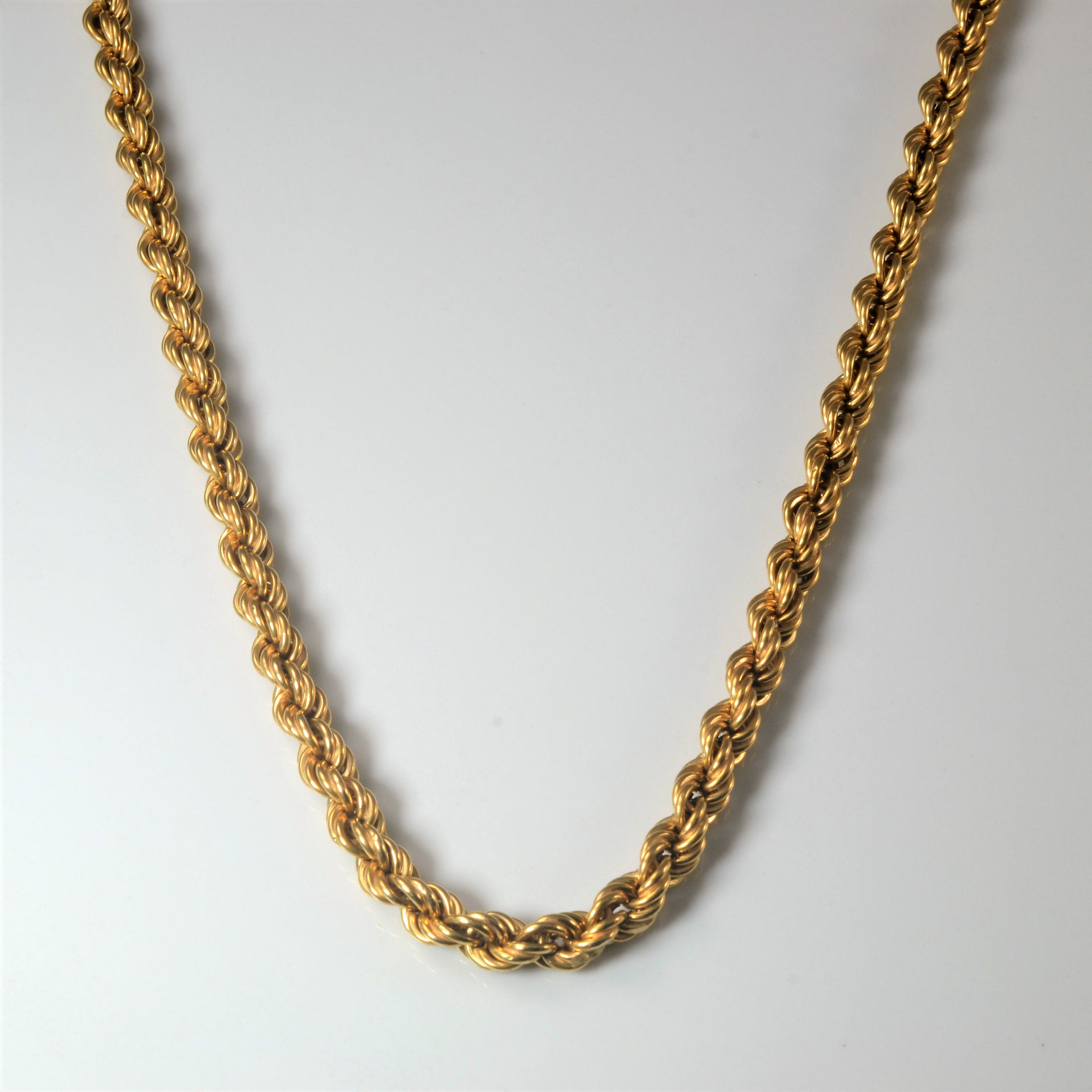 Chaîne corde en or jaune 18 carats | 24 pouces |
