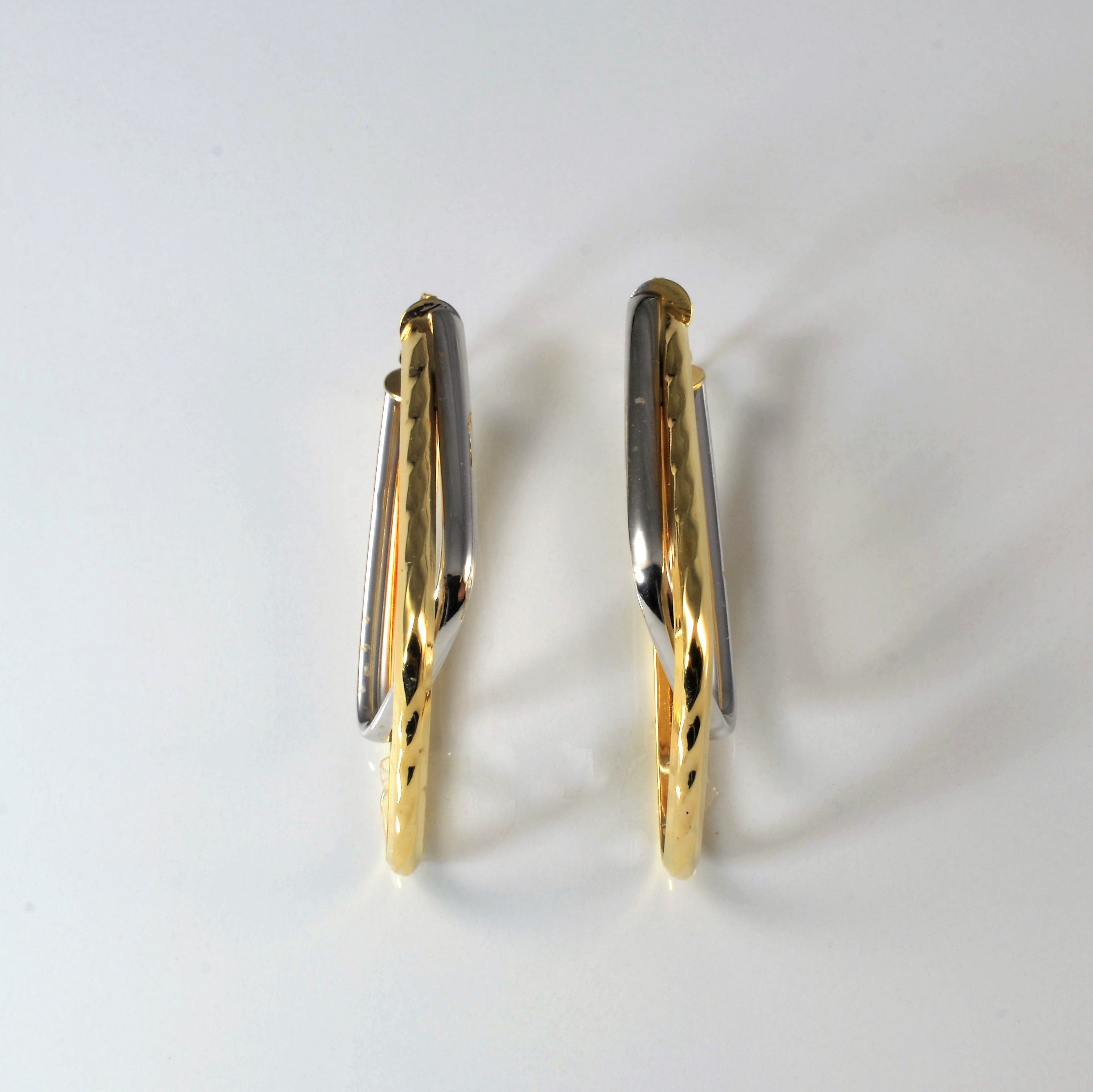 Two Tone Angled Hoops |