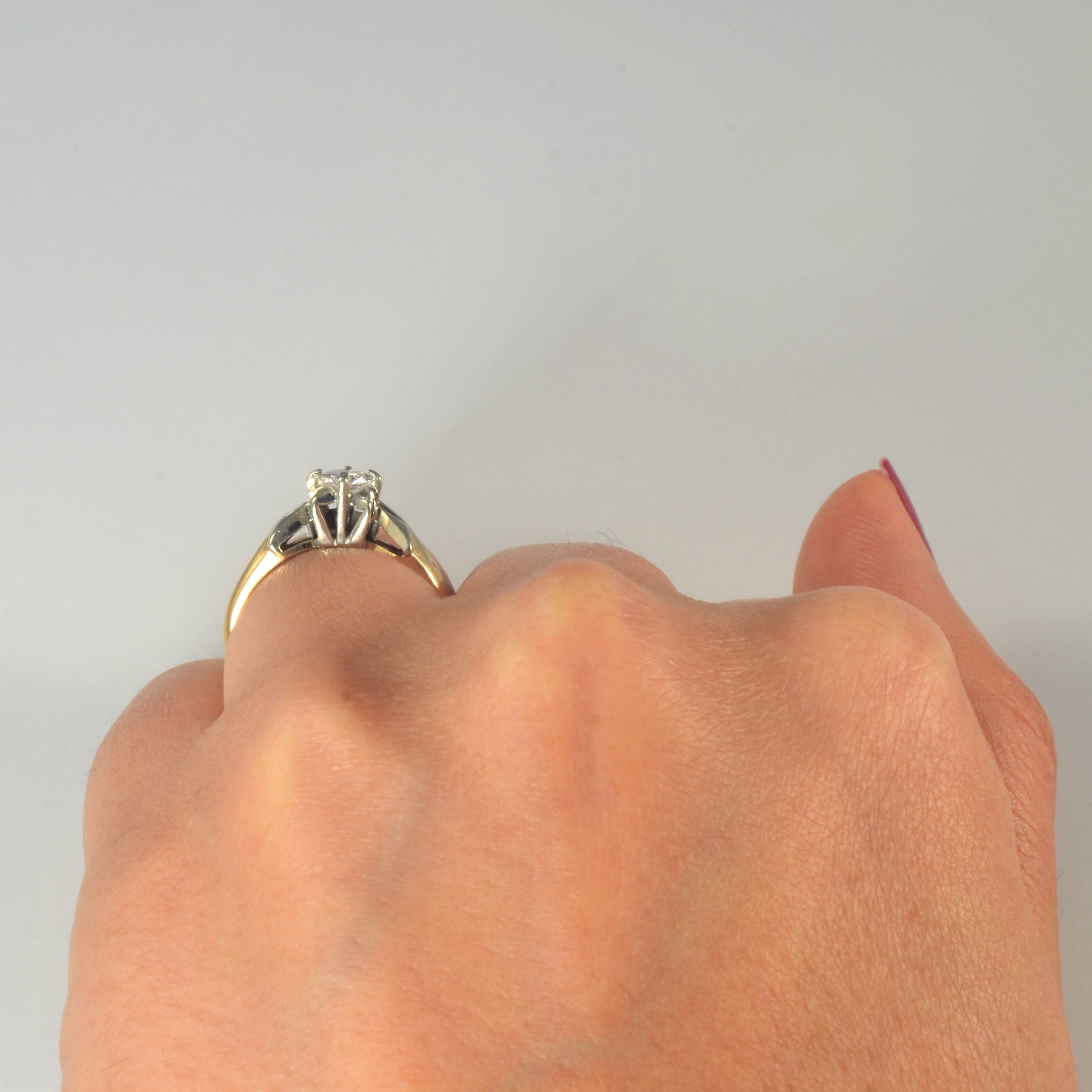 Ensemble de mariage unique en diamant solitaire | 0,30 ct | Taille 5,25 |