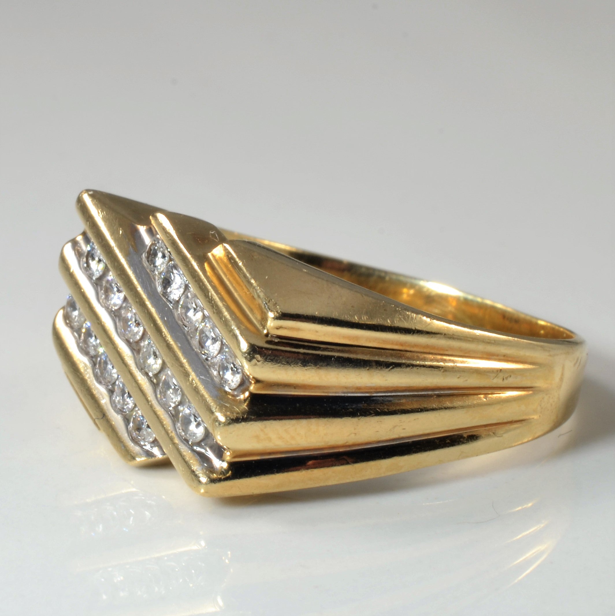 Diagonal Channel Set Diamond Ring | 0.48ctw | SZ 11.25 |