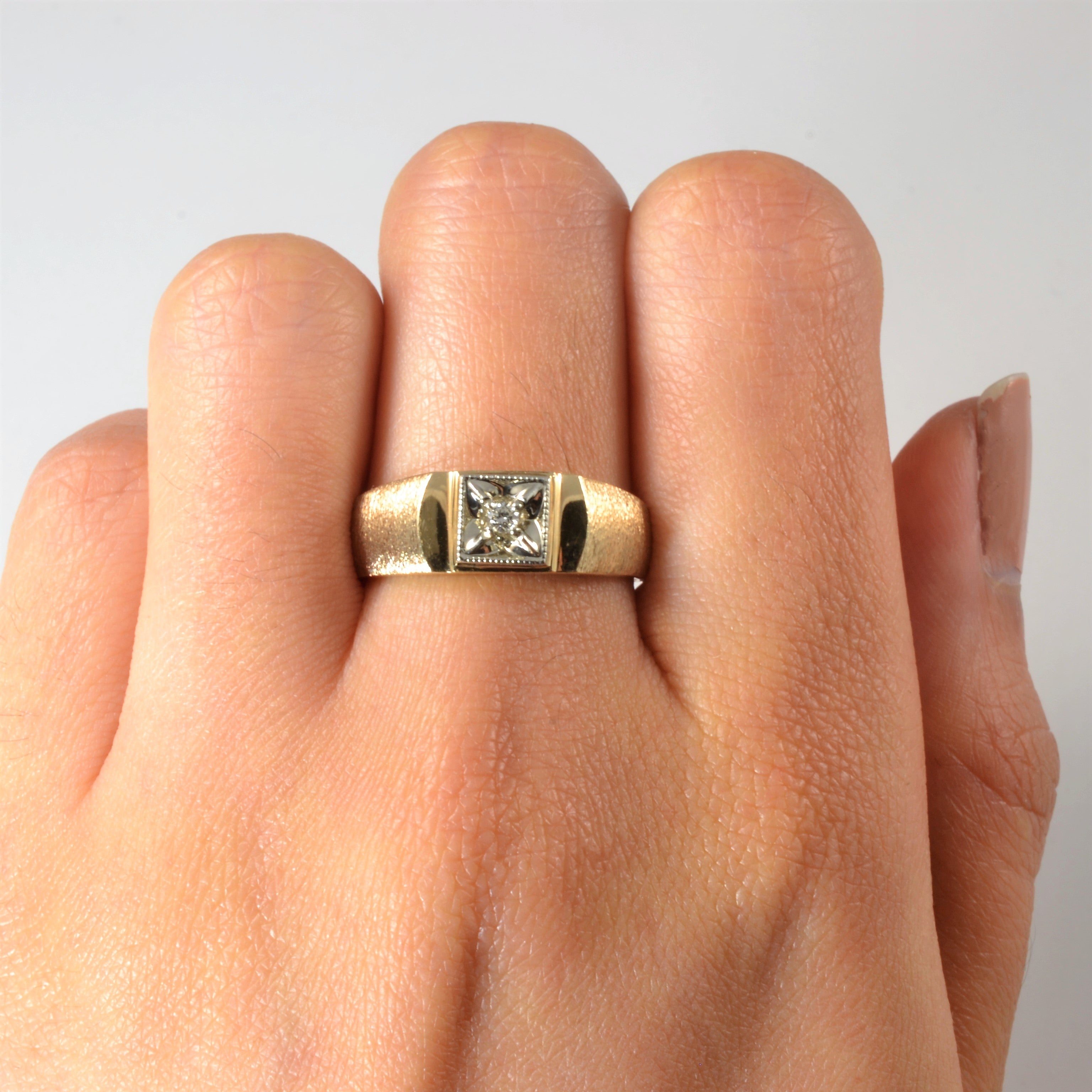 Brushed Diamond Ring | 0.04ct | SZ 9.25 |