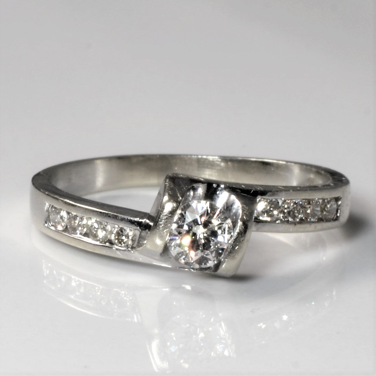Diamond Bypass Engagement Ring | 0.49ctw | SZ 7.75 |
