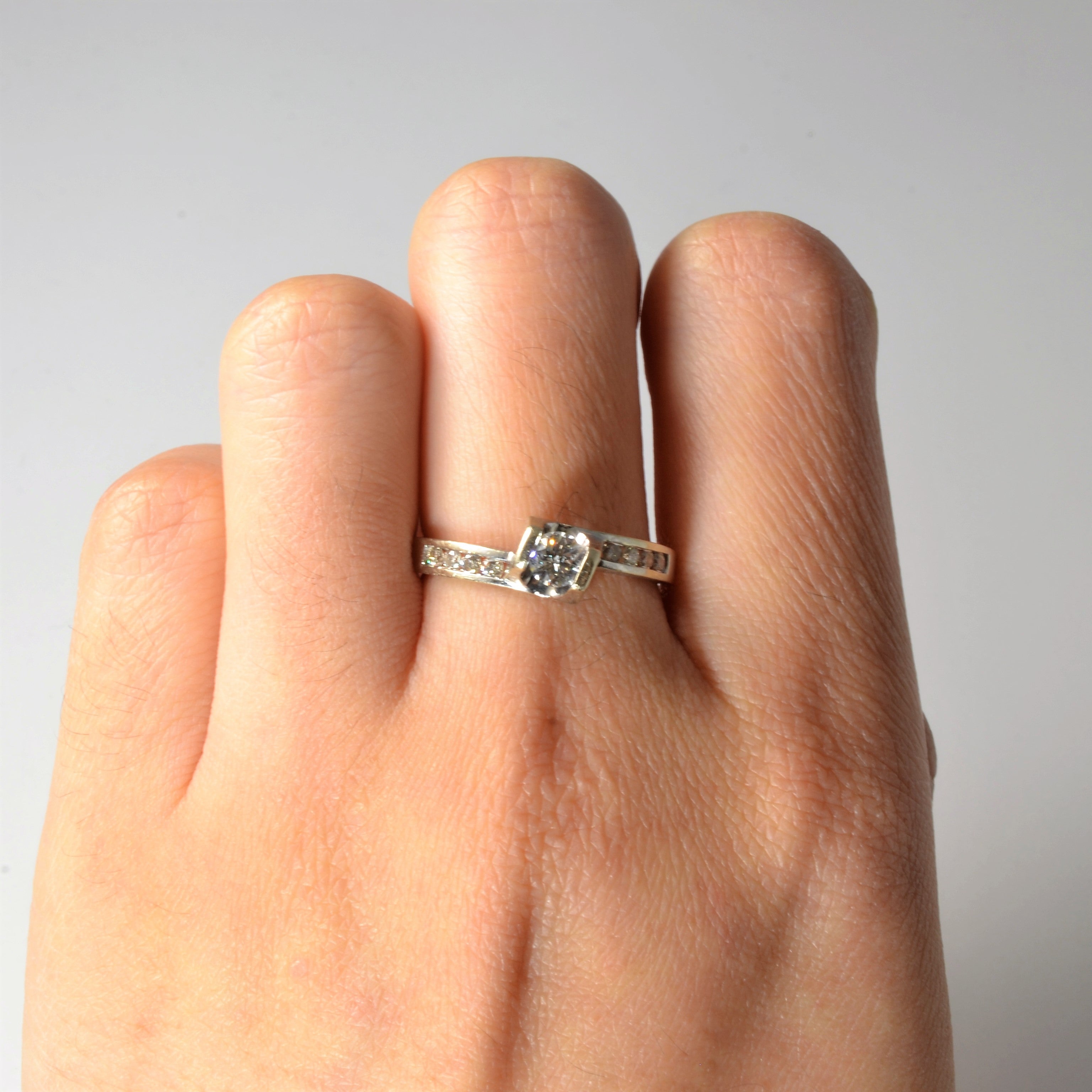Diamond Bypass Engagement Ring | 0.49ctw | SZ 7.75 |