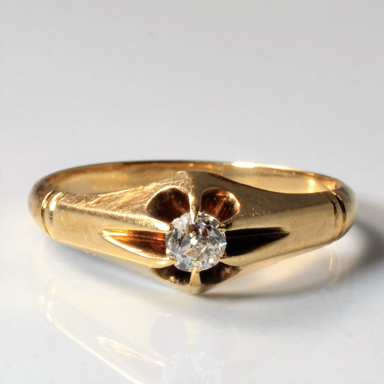 Old Mine Cut Diamond Solitaire | 0.14ct | SZ 6.5 |