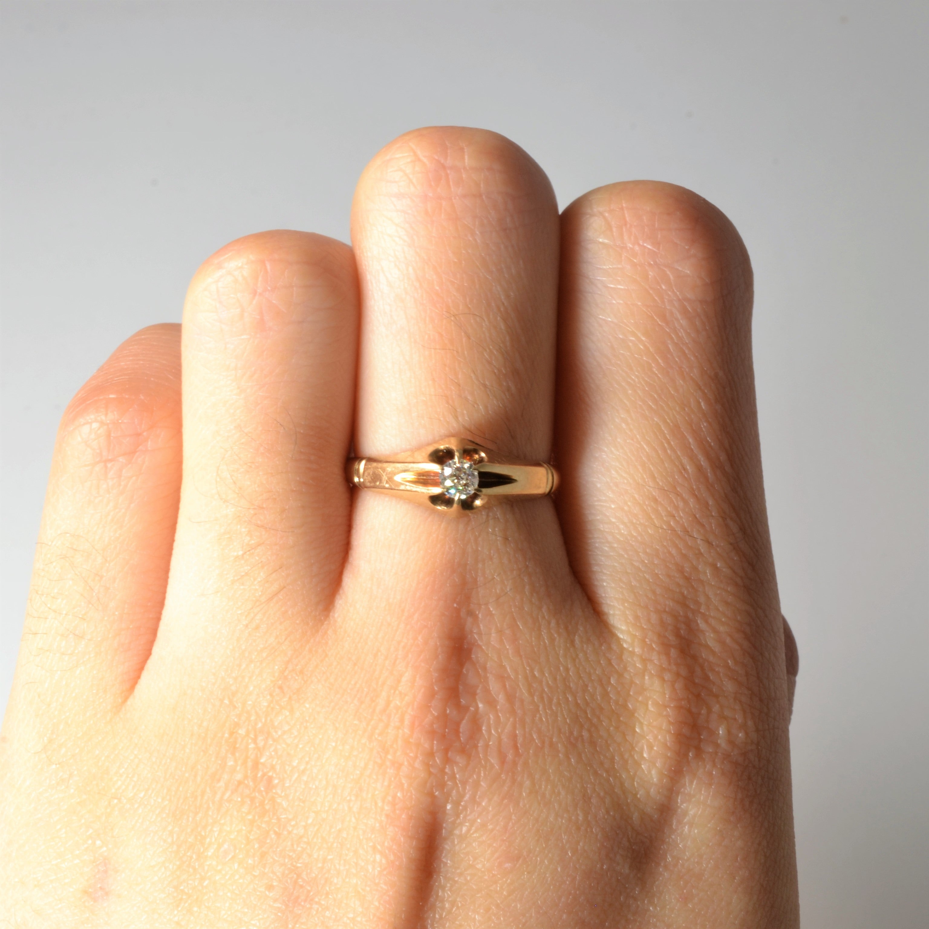 Old Mine Cut Diamond Solitaire | 0.14ct | SZ 6.5 |