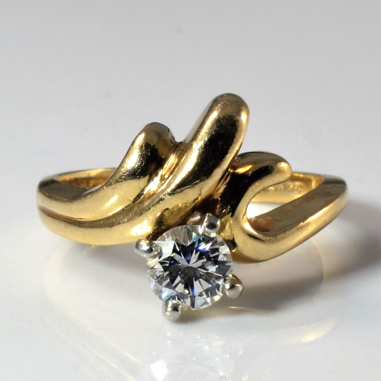 Bypass Twist Solitaire Diamond Ring | 0.33ct | SZ 4.25 |